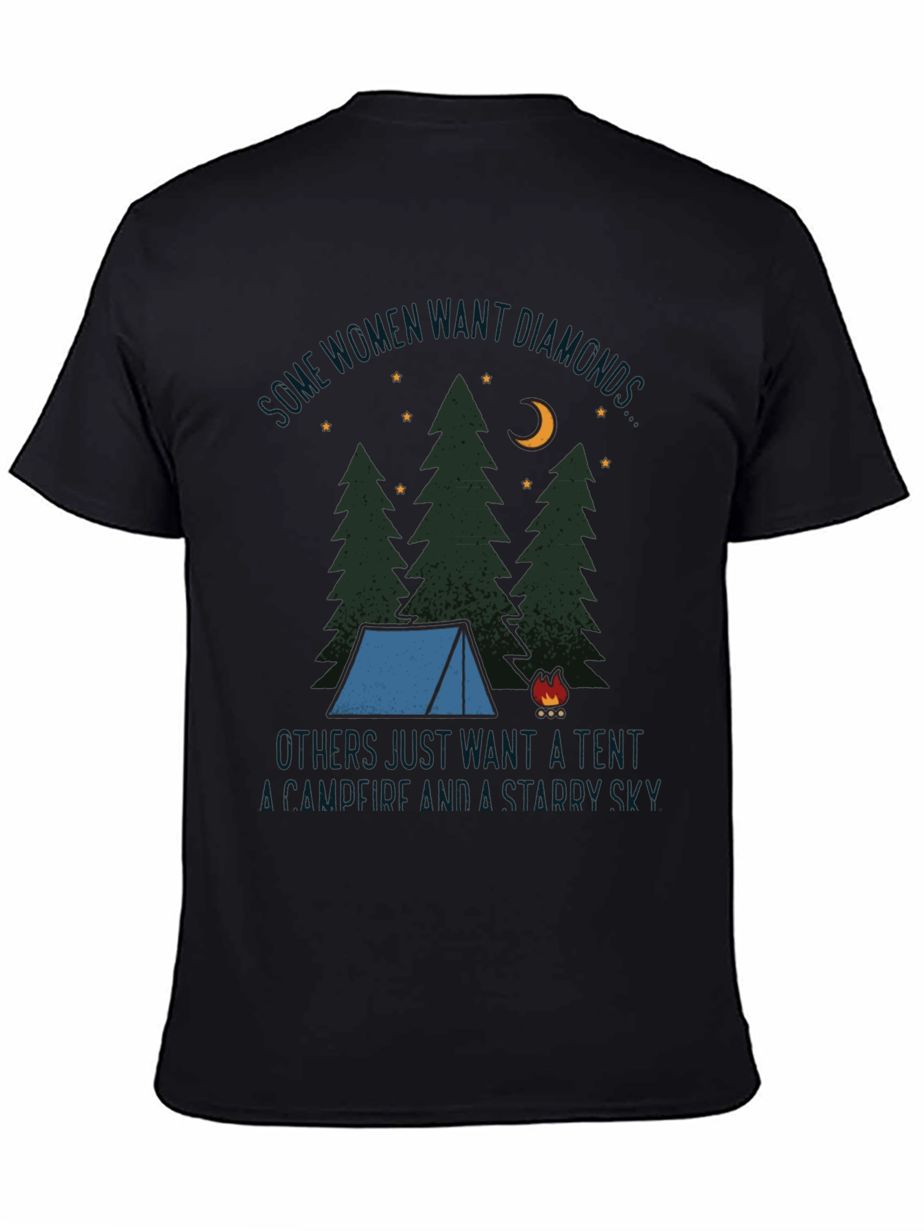 Camping Tent Starry Sky Graphic Tee - 4