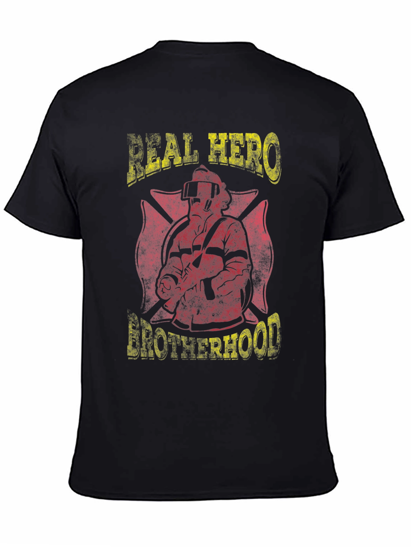 Black Real Hero Brotherhood Graphic T-Shirt view 4