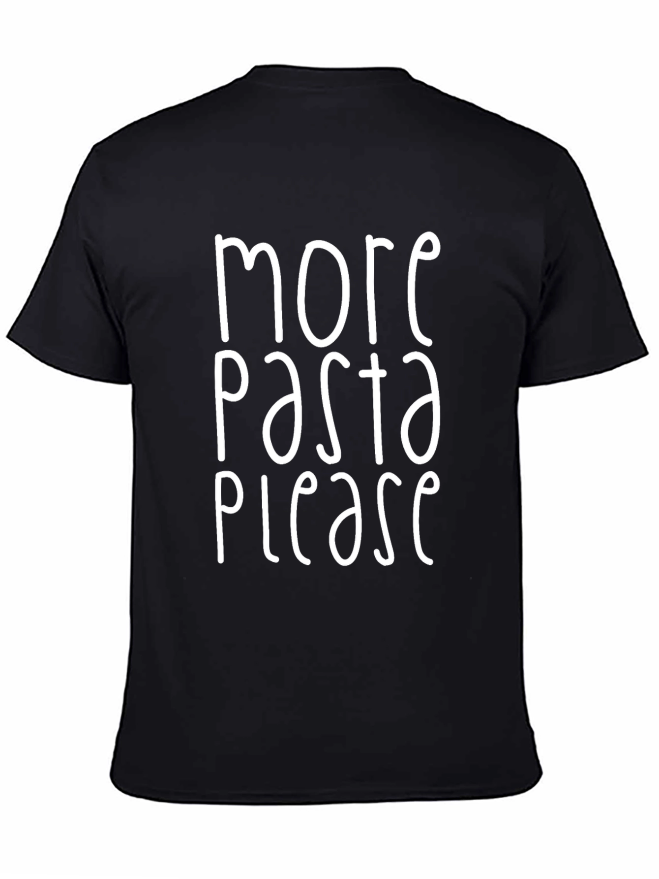 Black More Pasta Please T-Shirt - Funny Foodie Tee view 4