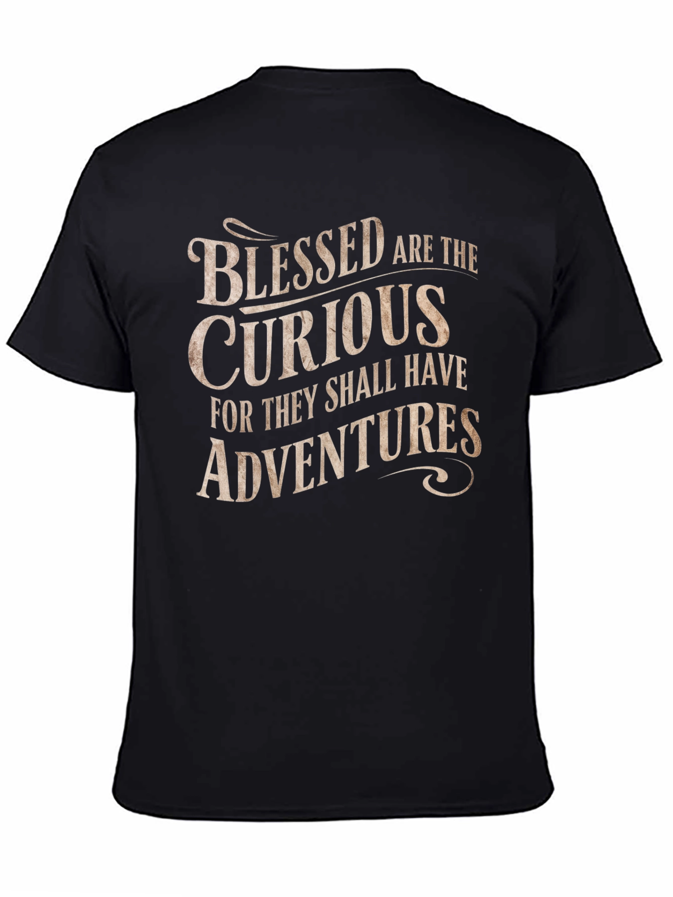 Black Blessed are the Curious T-Shirt - Adventure Seeker view 4