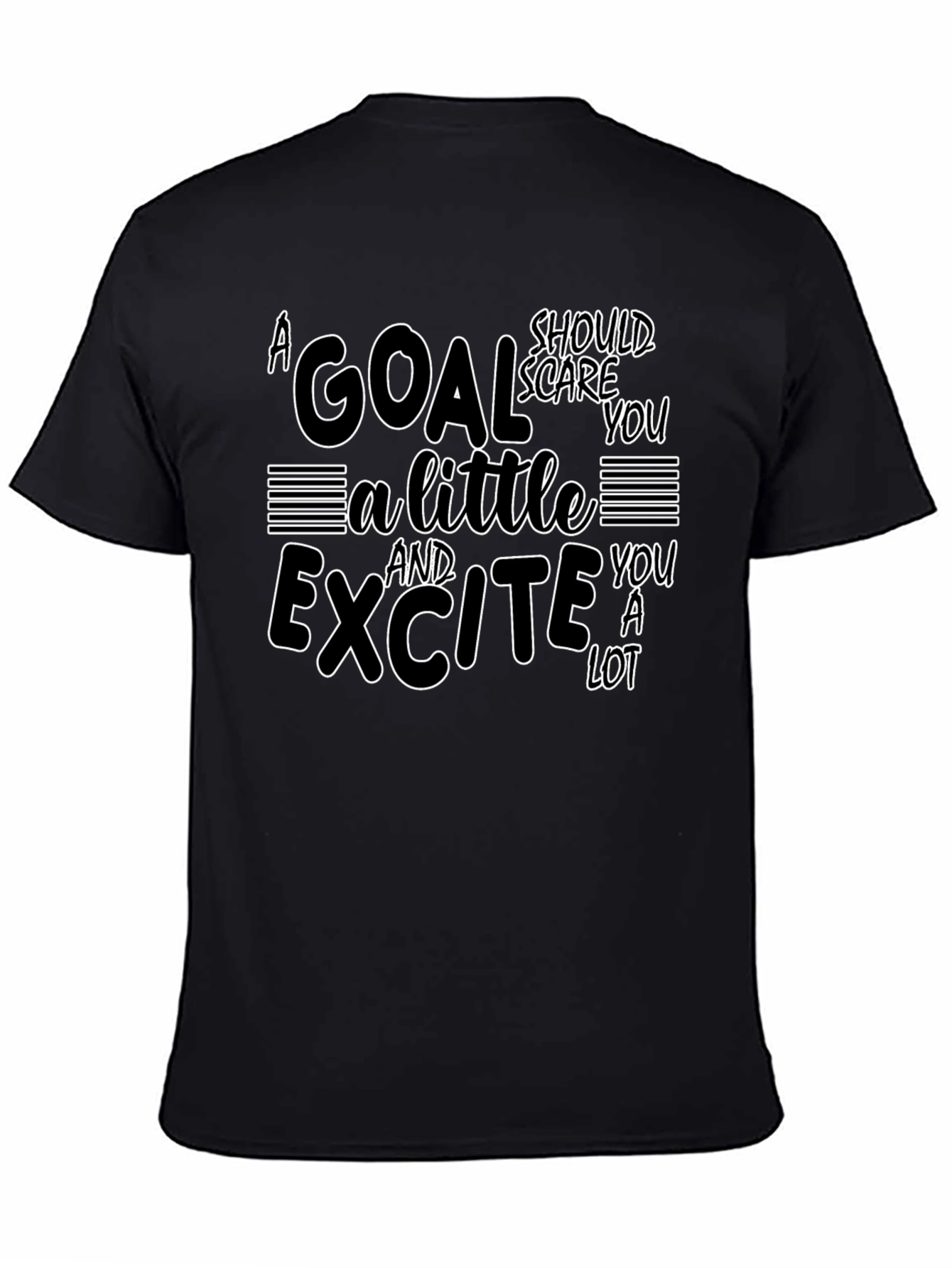 Black Motivational Goal Setting T-Shirt view 4