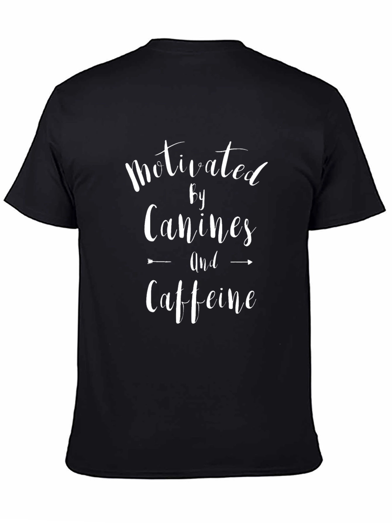Black Motivated by Canines & Caffeine Black Graphic T-Shirt view 4