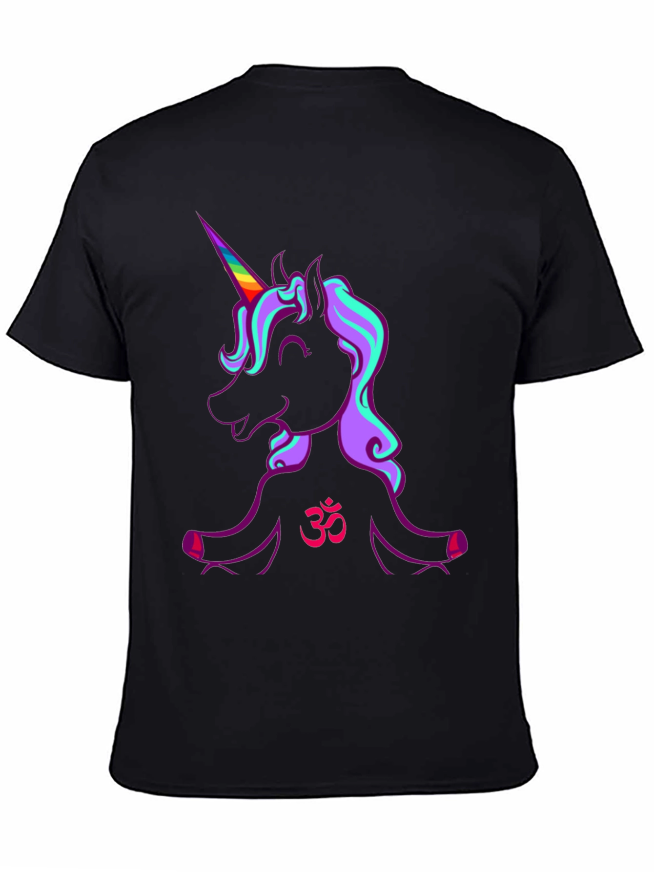 Black Unicorn Om Graphic Tee - Black Cotton Blend view 4