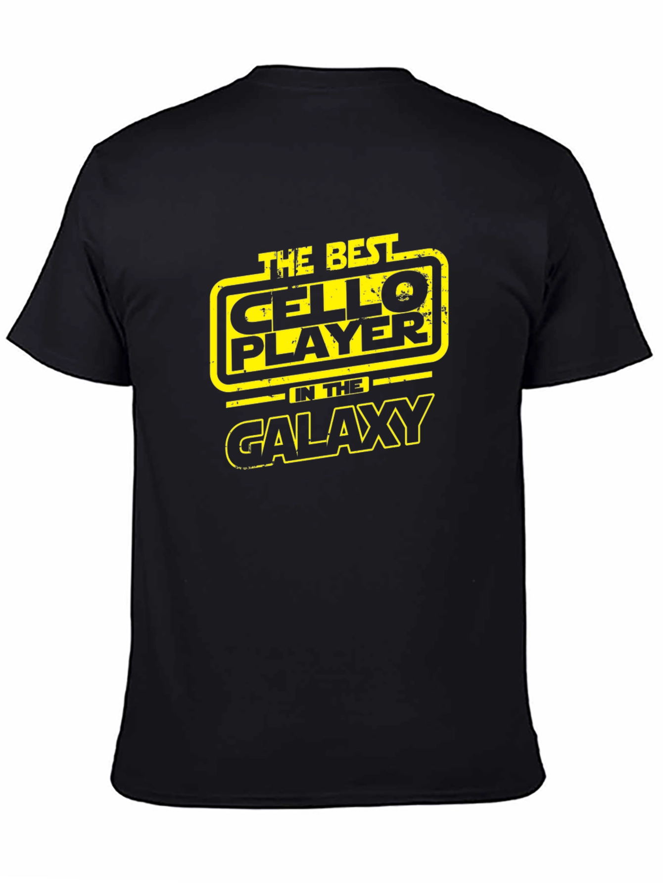Black Best Cello Player in the Galaxy Black T-Shirt view 4