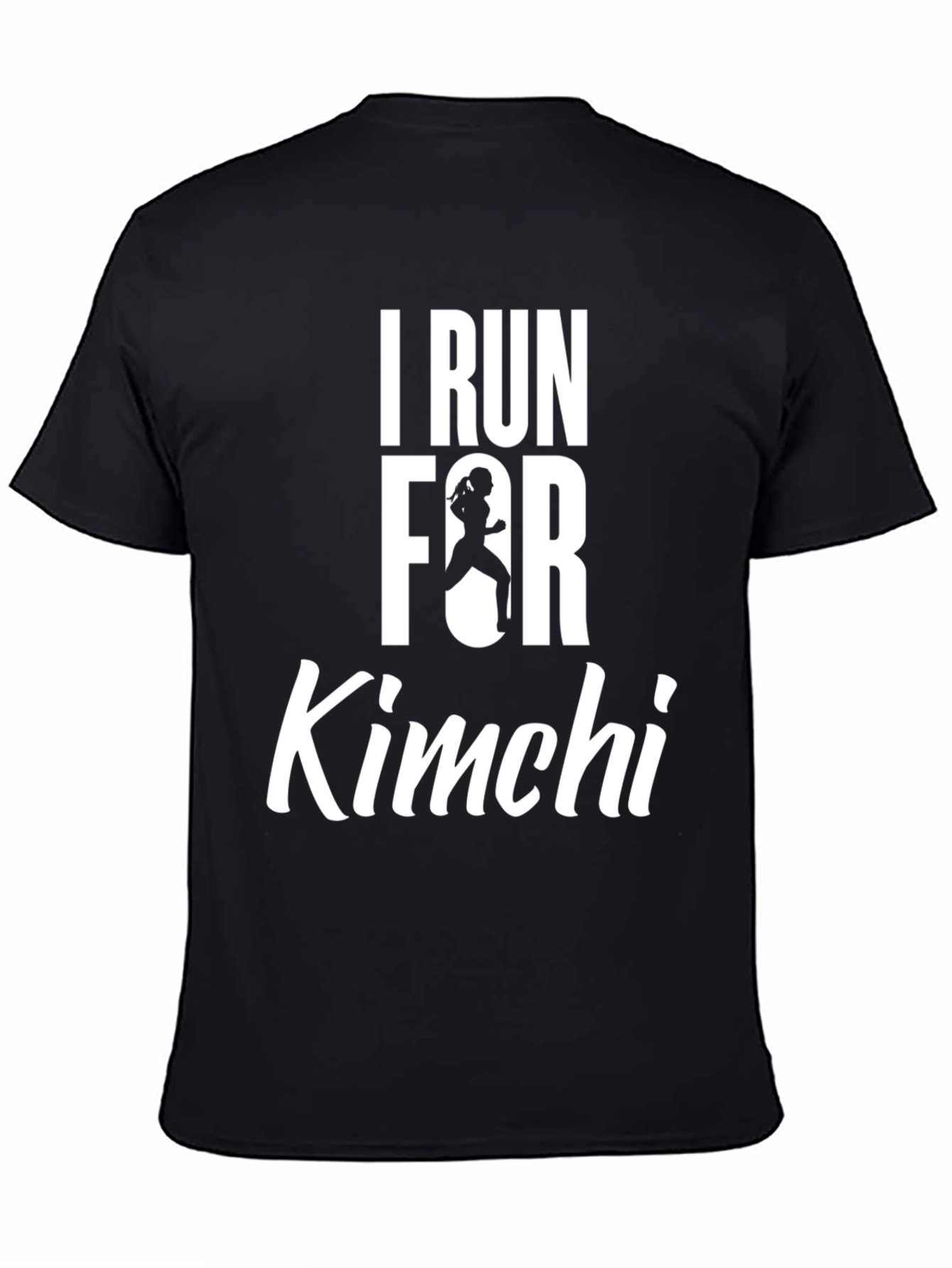 Black I Run For Kimchi T-Shirt - Black Cotton Tee view 4