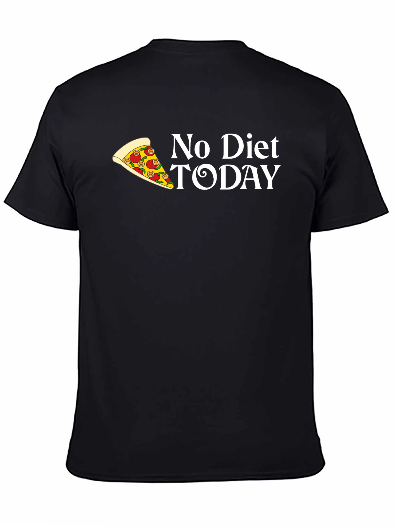 Black No Diet Today Pizza Graphic Tee view 4