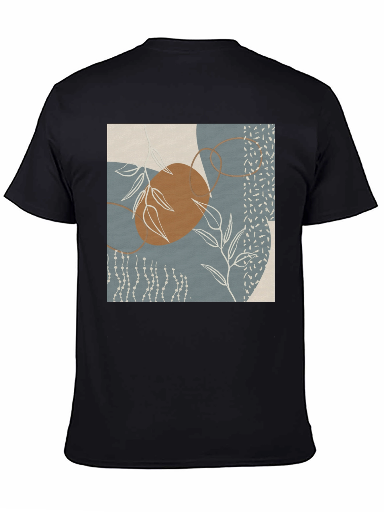 Black Abstract Art Graphic Print T-Shirt view 4