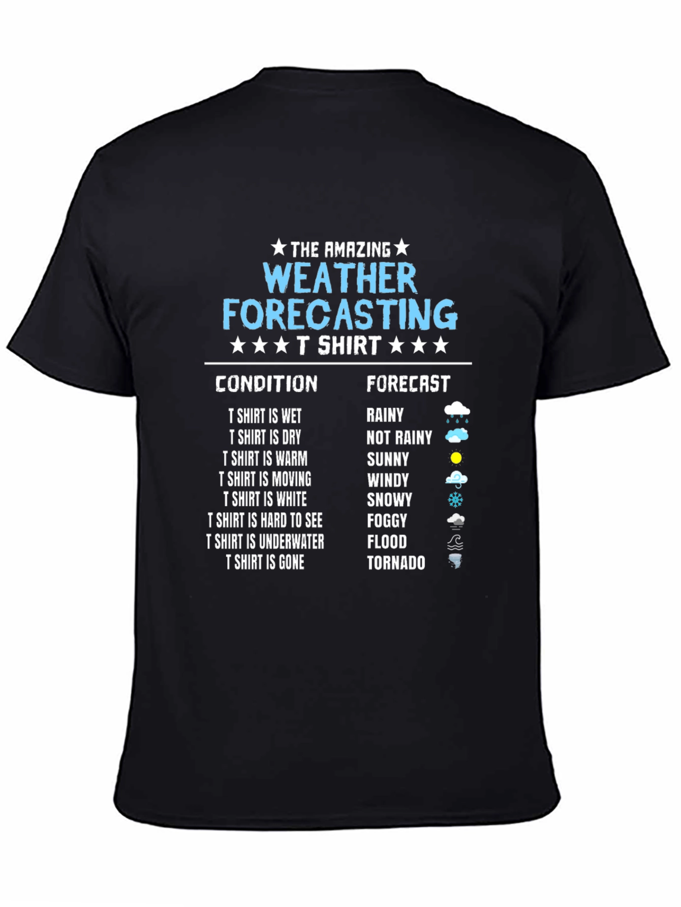 Black Amazing Weather Forecasting T-Shirt view 4