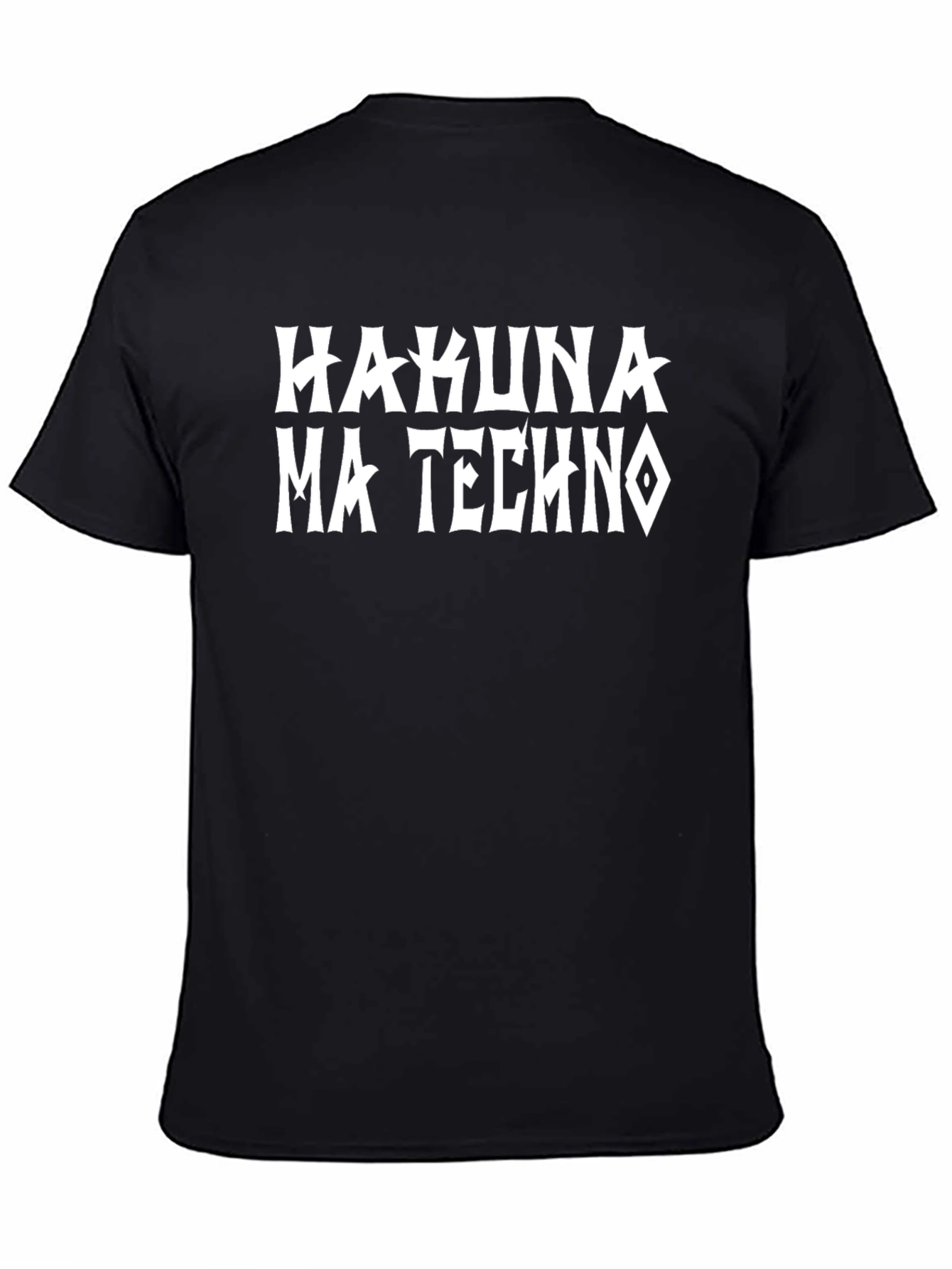 Black Hakuna Ma Techno Black T-Shirt - Trendy Graphic Tee view 4