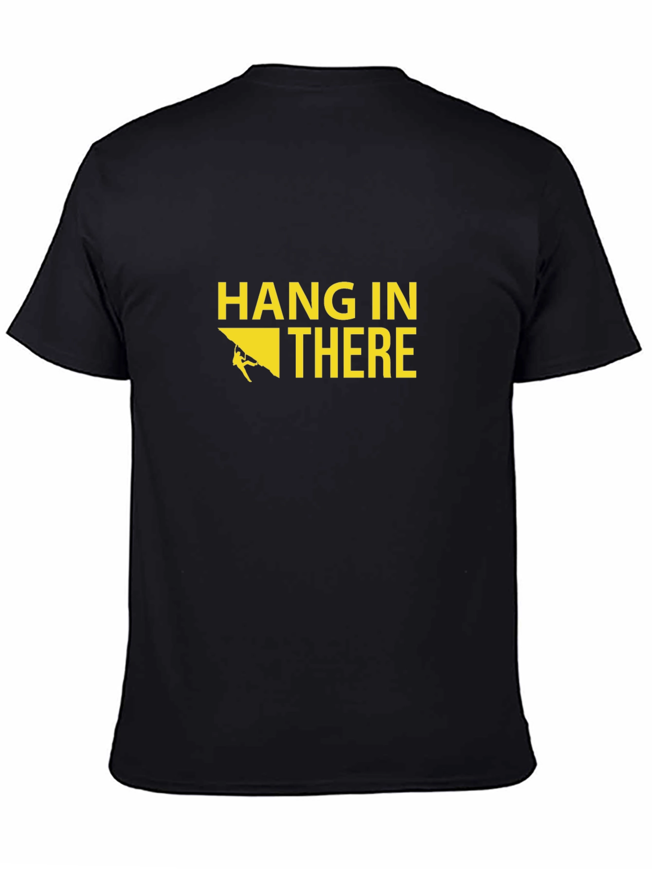Black Hang In There Graphic Tee - Rock Climbing Design view 4