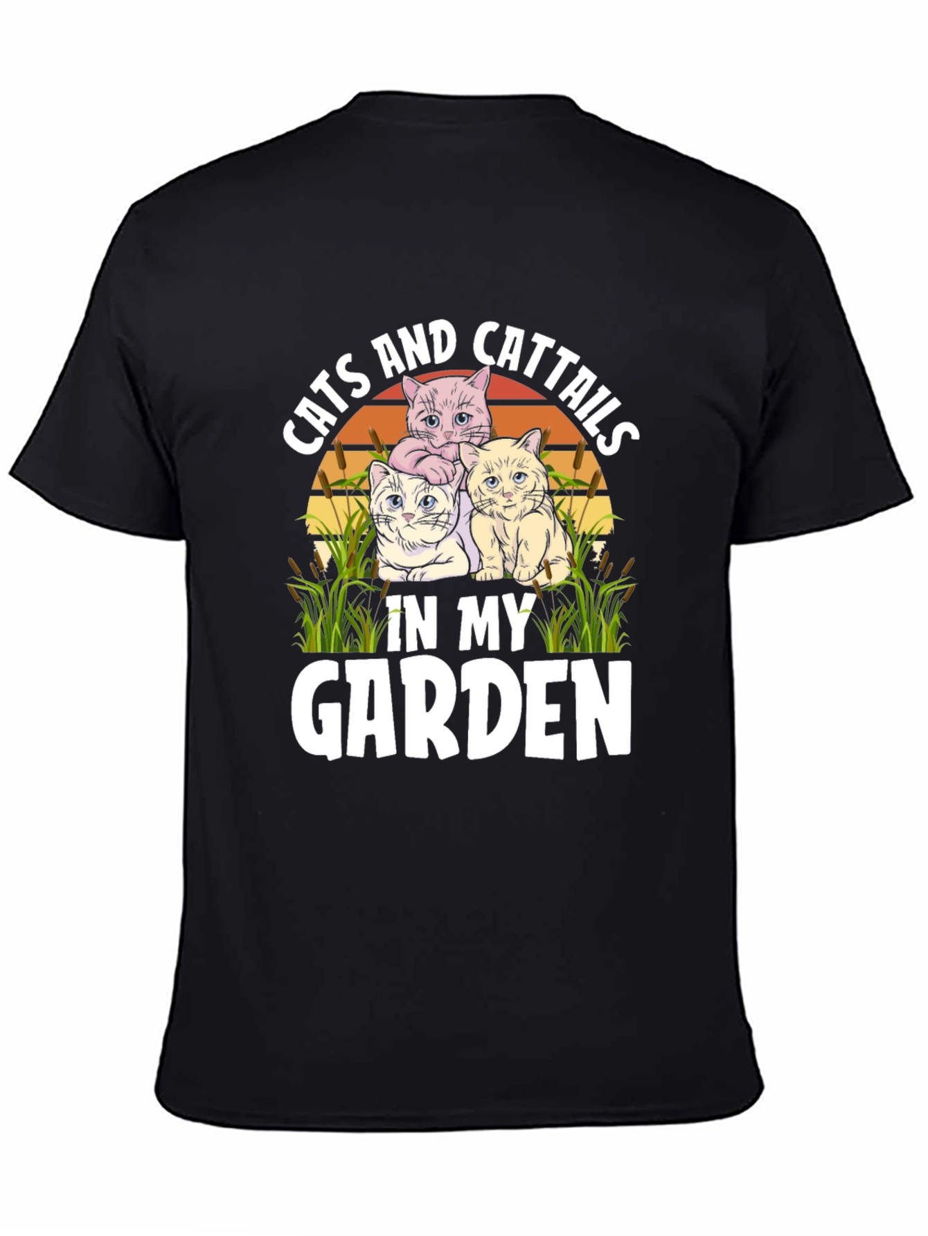 Cats and Cattails in my Garden T-Shirt - 4