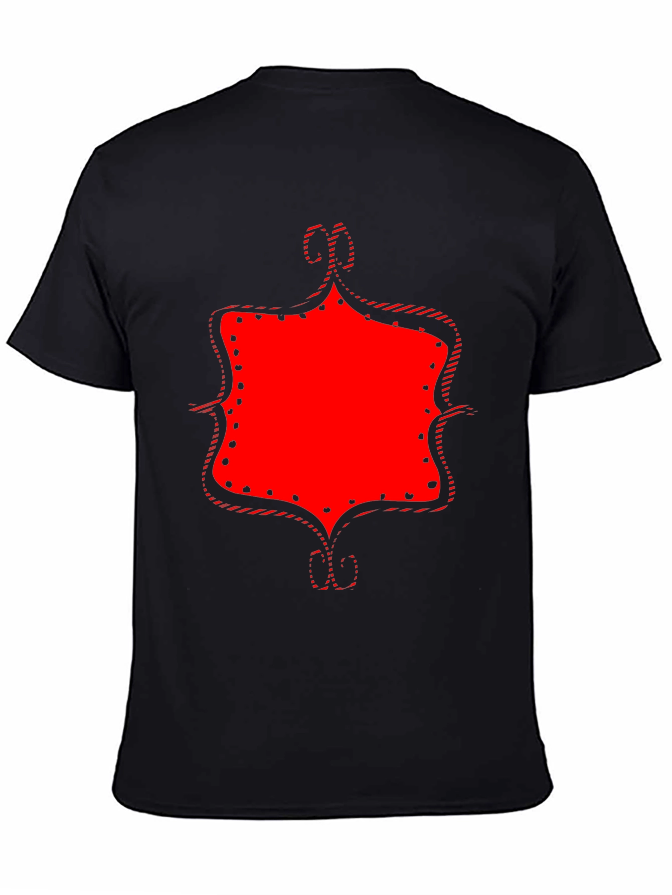 Black Statement Graphic Tee - Bold Red Design on Black view 4