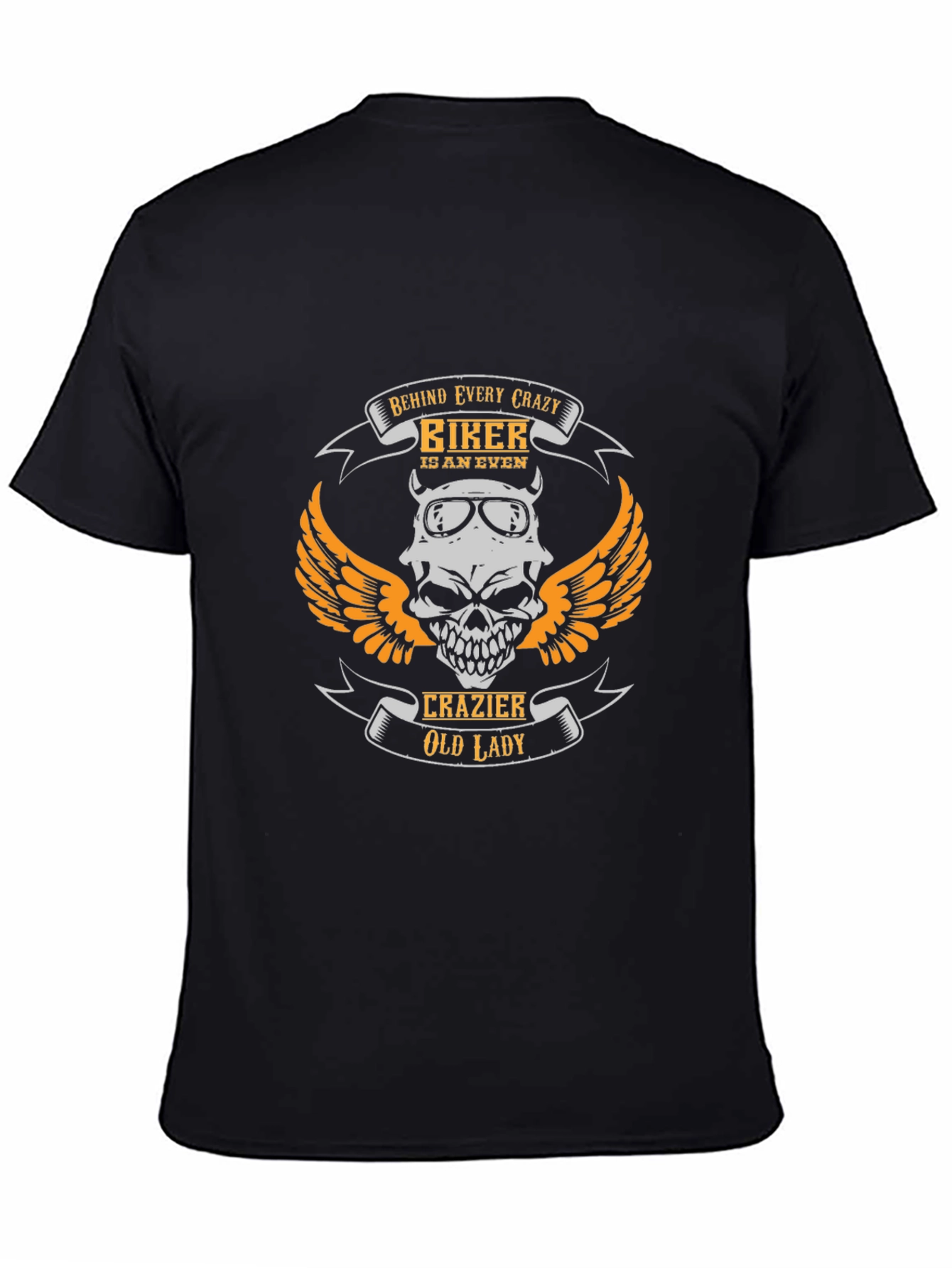 Black Crazy Biker T-Shirt view 4