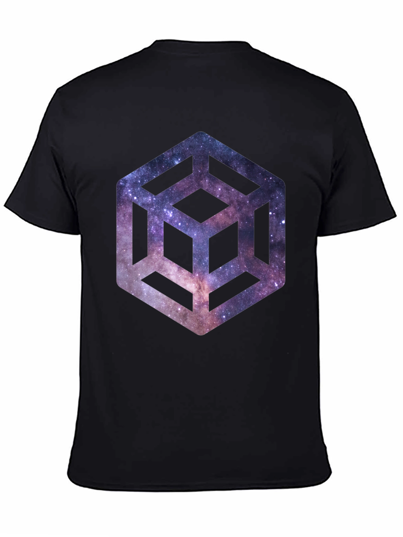 Black Galaxy Cube Black T-Shirt view 4