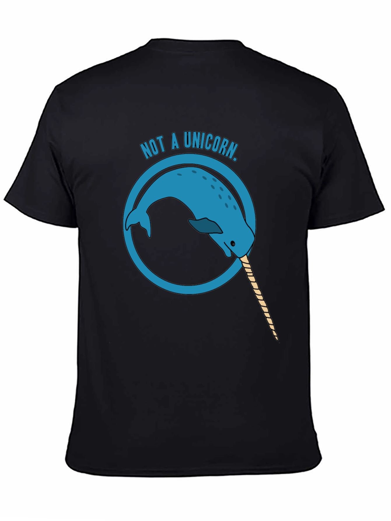 Black Not a Unicorn - Narwhal Graphic Tee - Men's Black T-Shirt view 4
