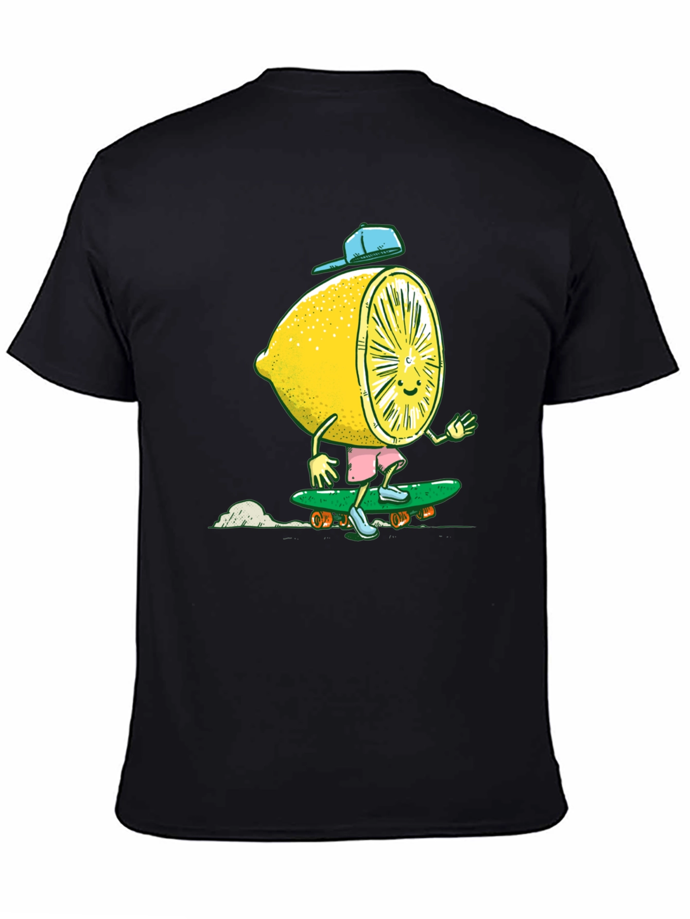 Black Lemon Skateboarder Graphic Tee - Cool Summer Style view 4