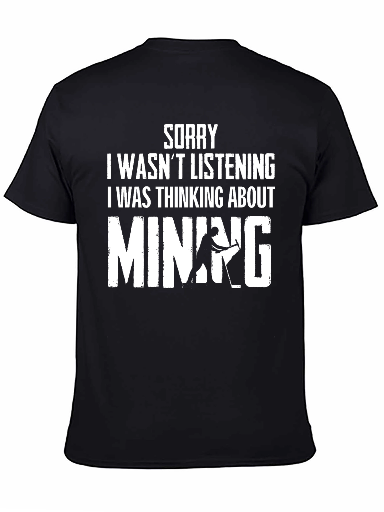 Black Mining Thought Men's Black T-Shirt view 4