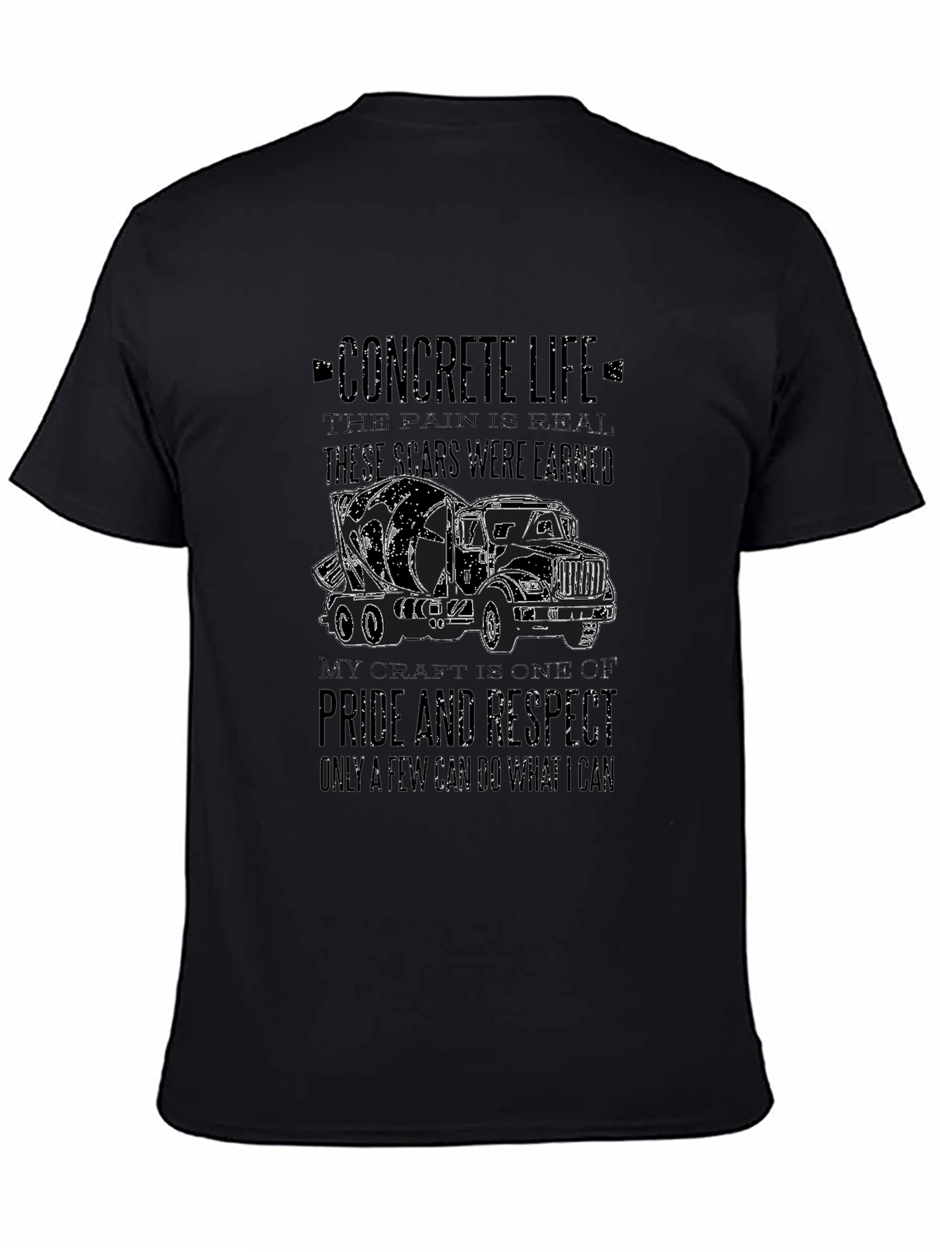 Black Concrete Life T-Shirt view 4