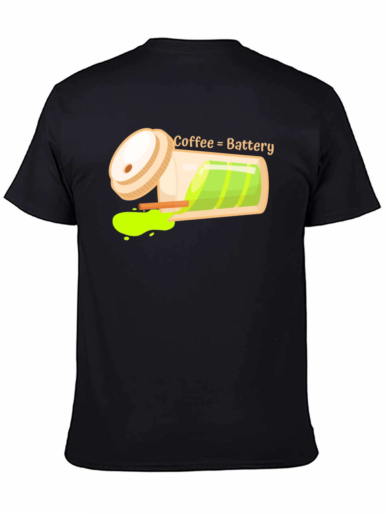 Black Coffee Battery Graphic T-Shirt - Recharge Your Day! view 4