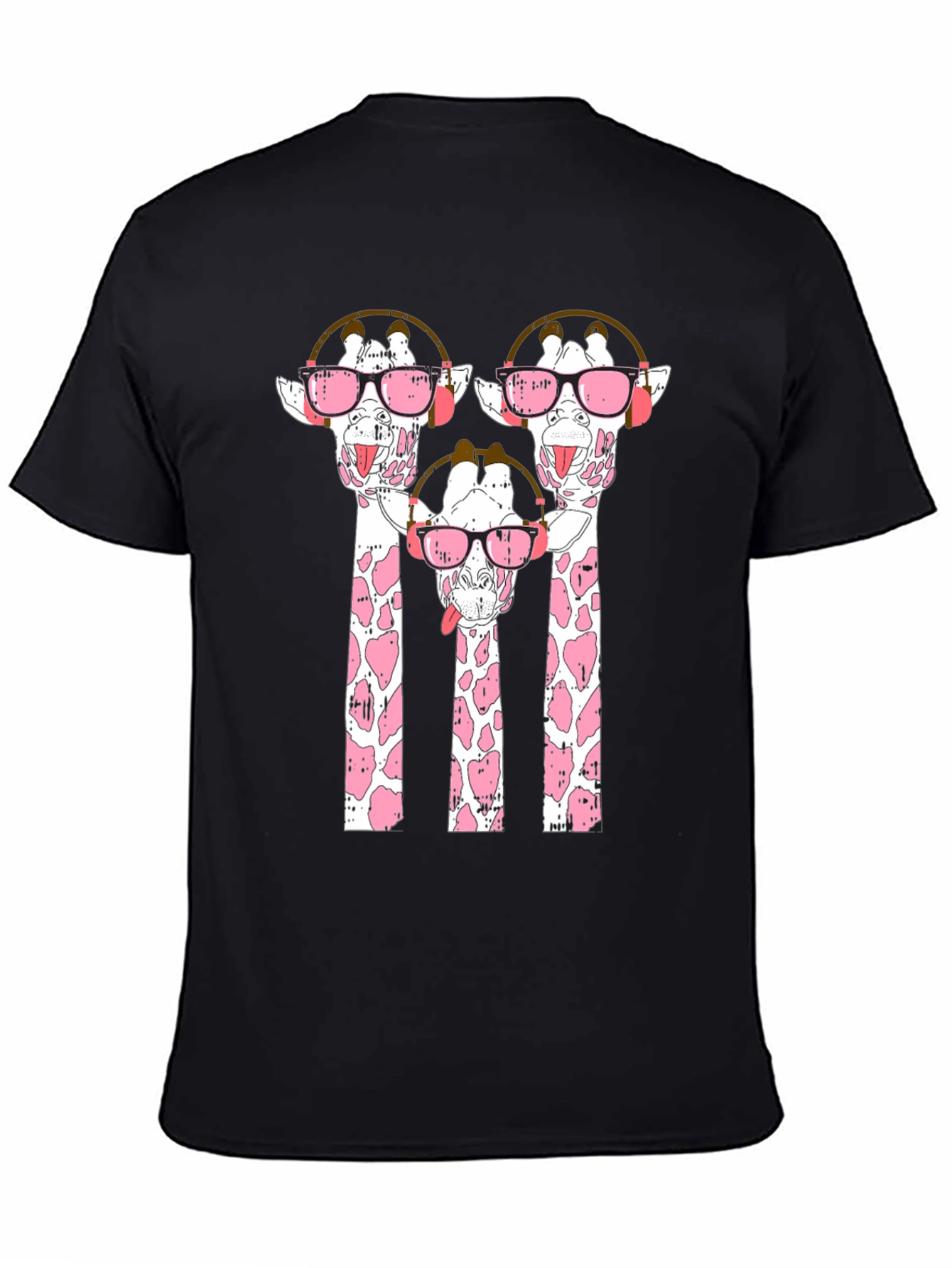 Black Cool Giraffes T-Shirt view 4