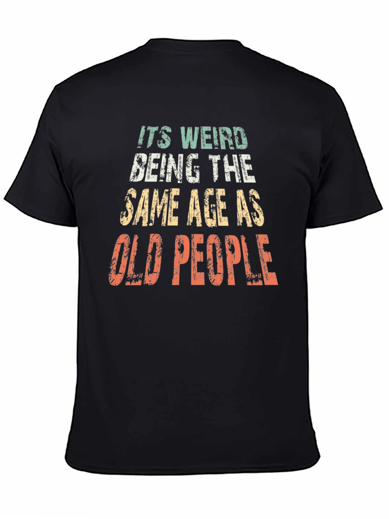 Black Funny "Old People" Graphic T-Shirt view 4