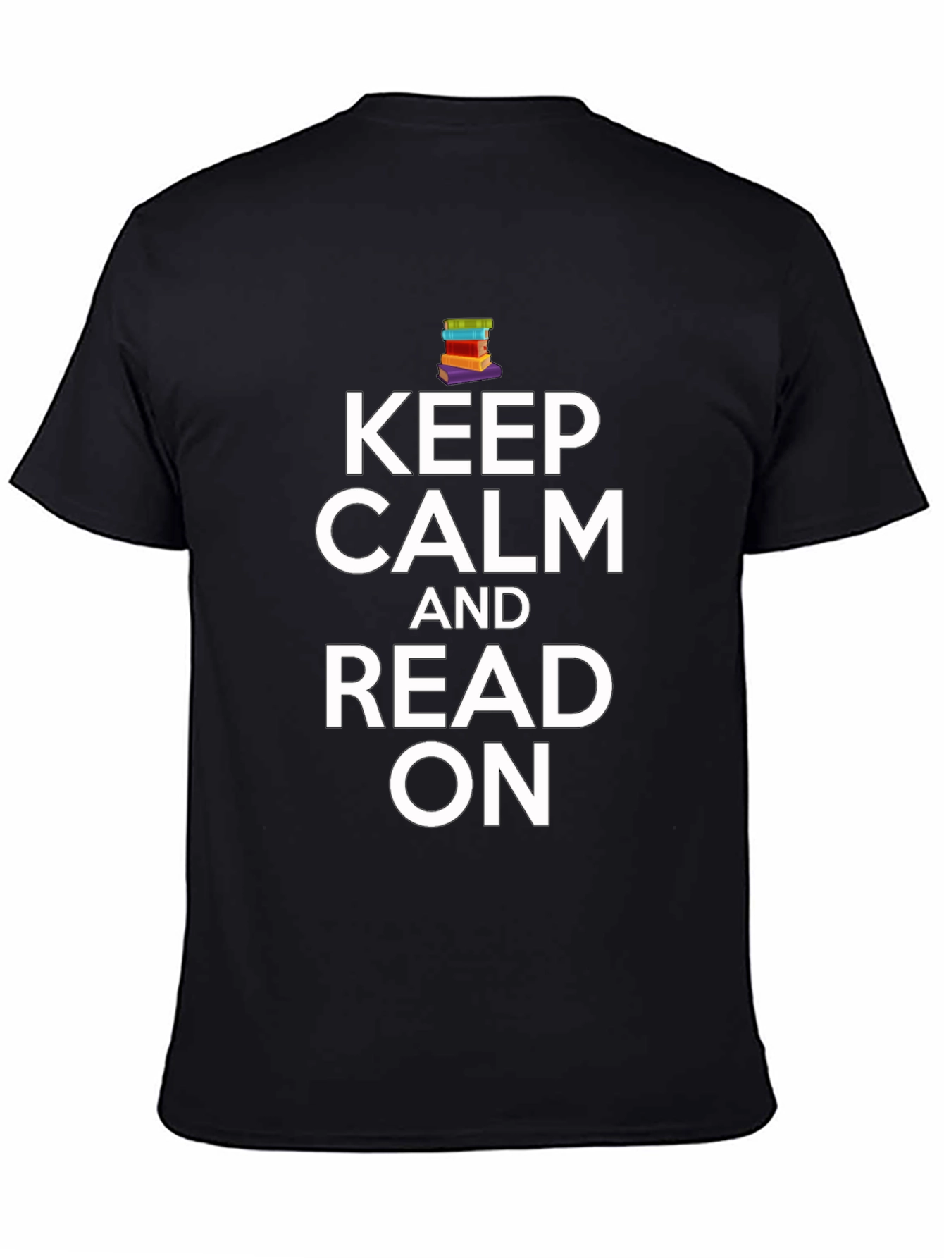 Black Keep Calm and Read On Black T-Shirt view 4