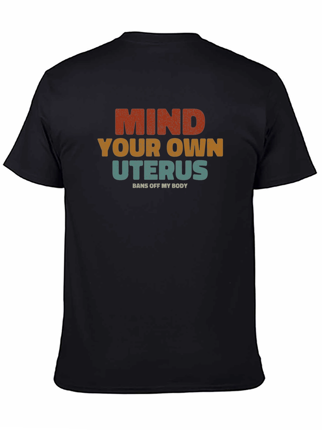 Black Mind Your Own Uterus Graphic T-Shirt view 4