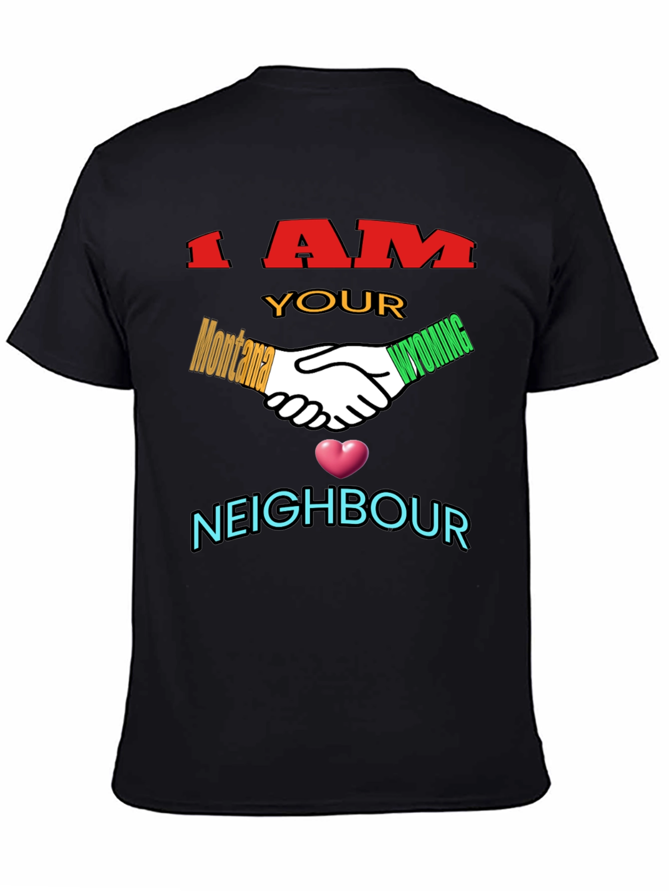 Black I Am Your Neighbour T-Shirt view 4