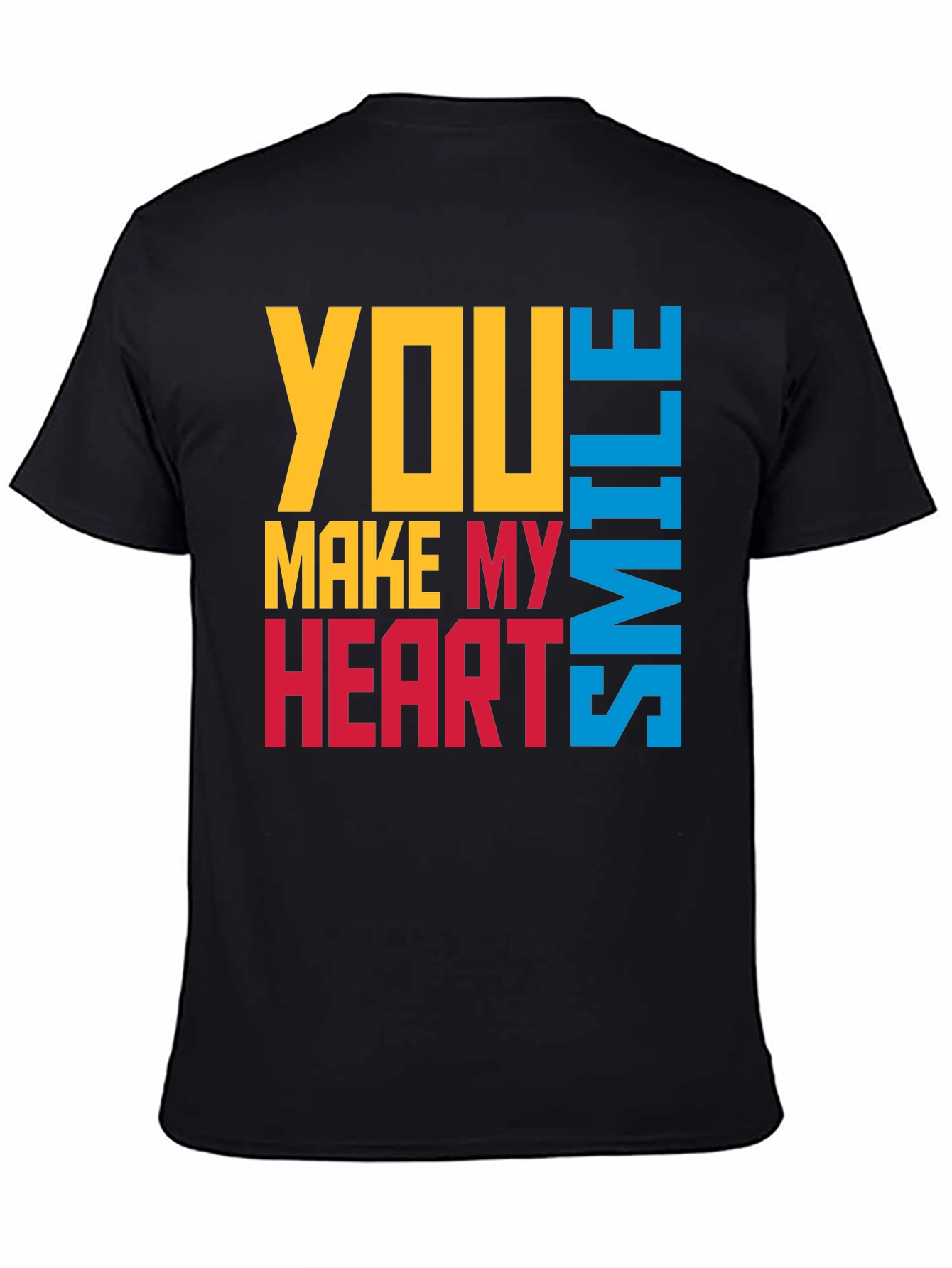 Black You Make My Heart Smile Graphic T-Shirt view 4