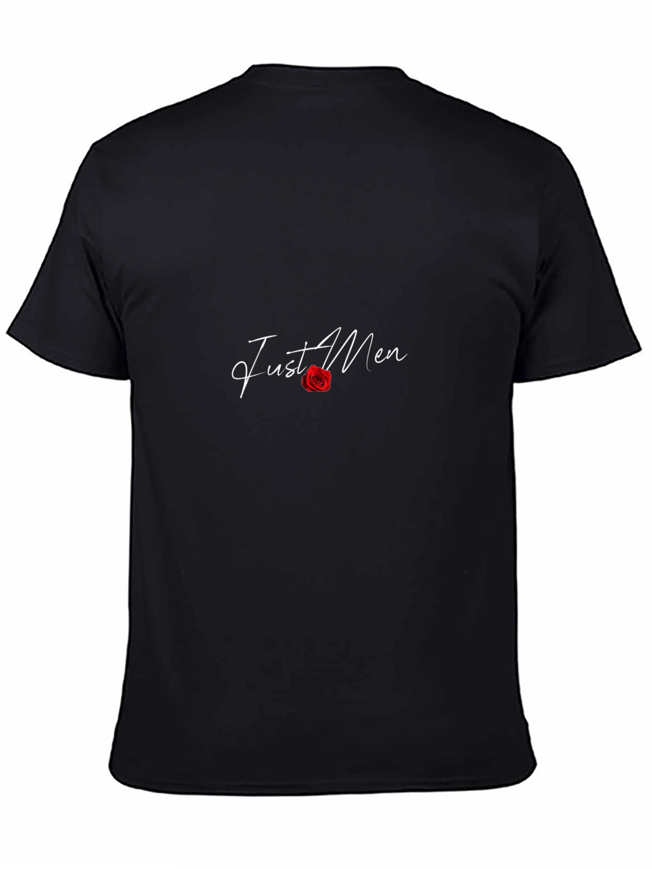 Black Just Men Black T-Shirt with Rose Detail view 4