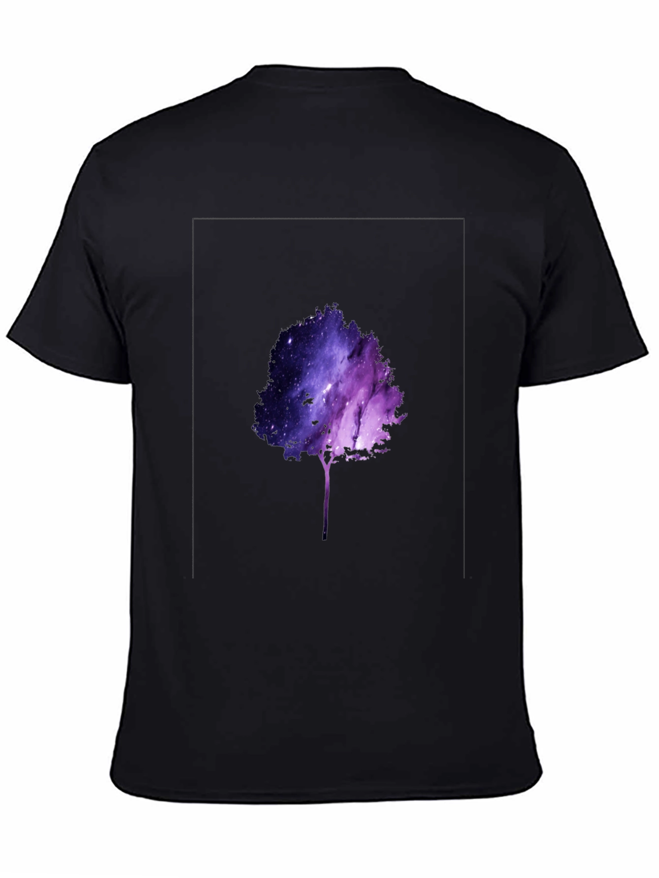 Black Galaxy Tree Graphic Black T-Shirt view 4