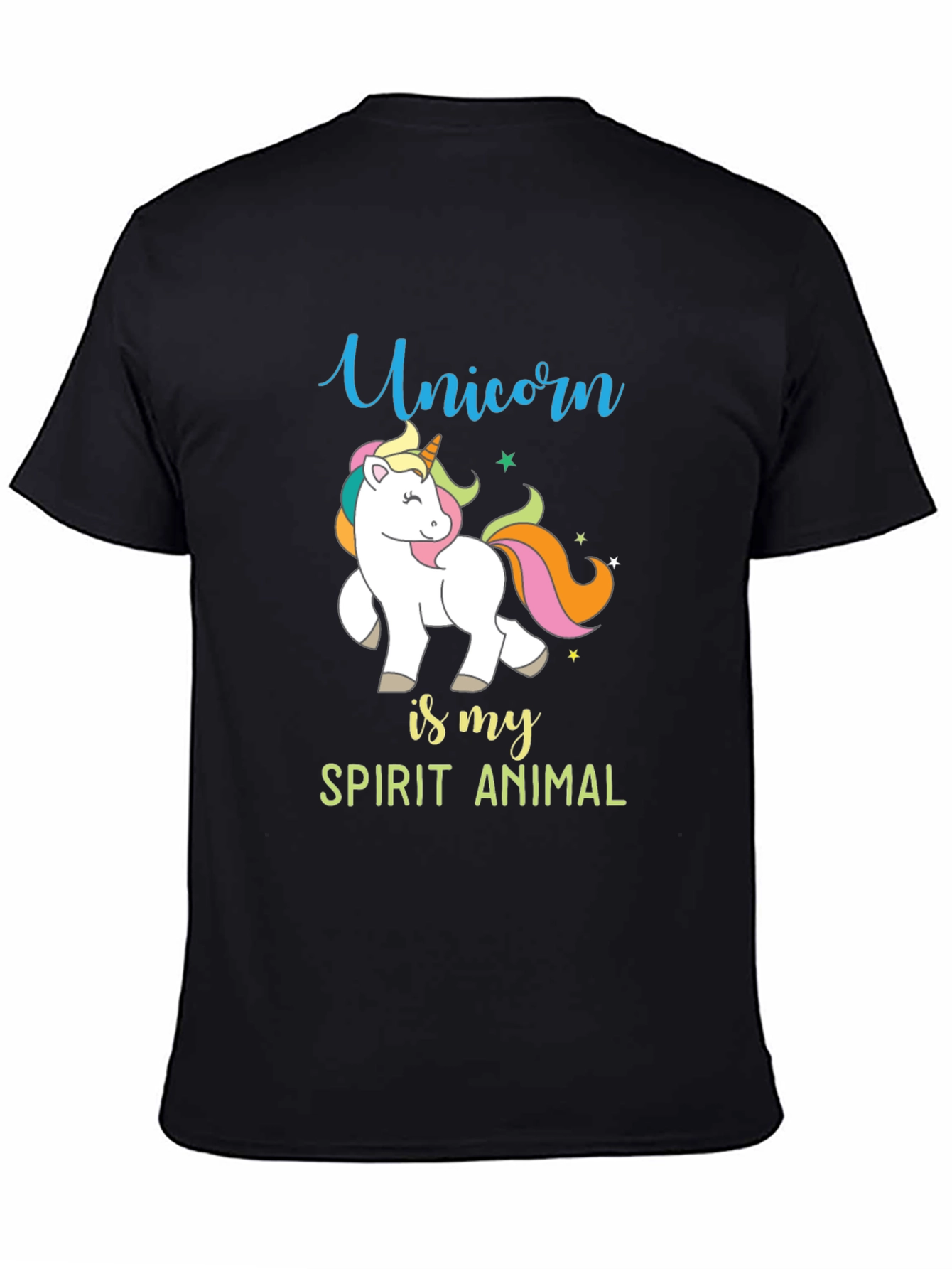 Black Unicorn Spirit Animal Graphic Tee view 4