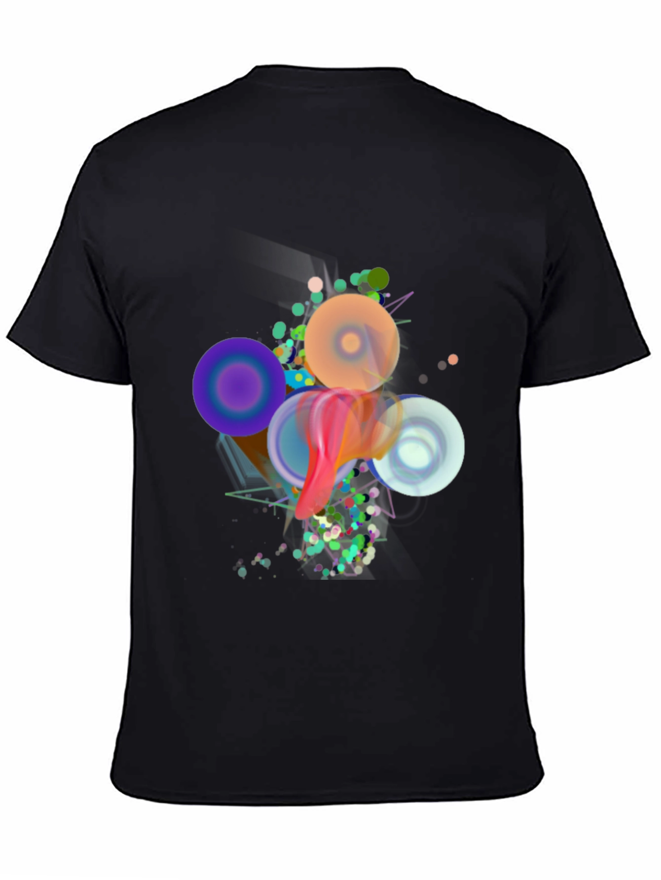 Black Abstract Art Black T-Shirt view 4