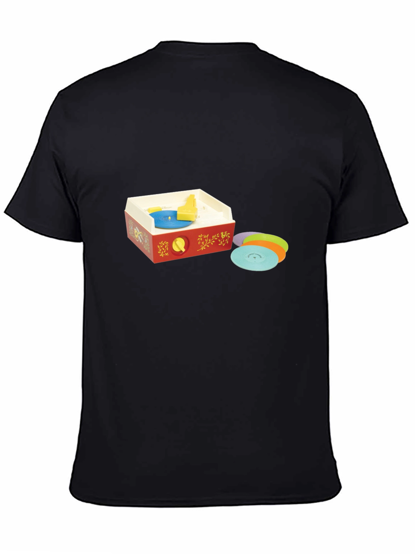 Black Retro Record Player T-Shirt - Nostalgic Music Tee view 4