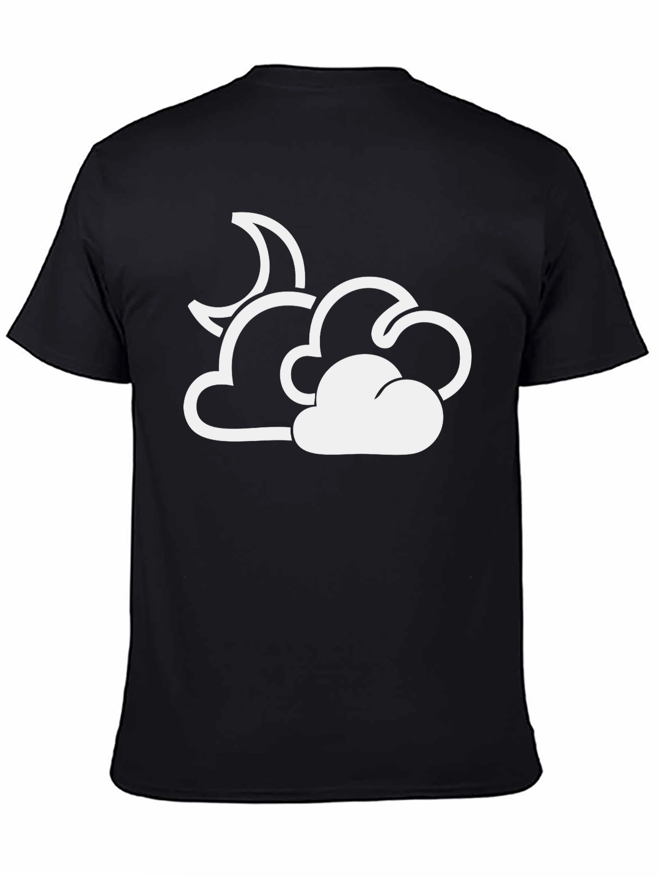 Black Cloud Moon Graphic T-Shirt - Black Cotton Blend view 4