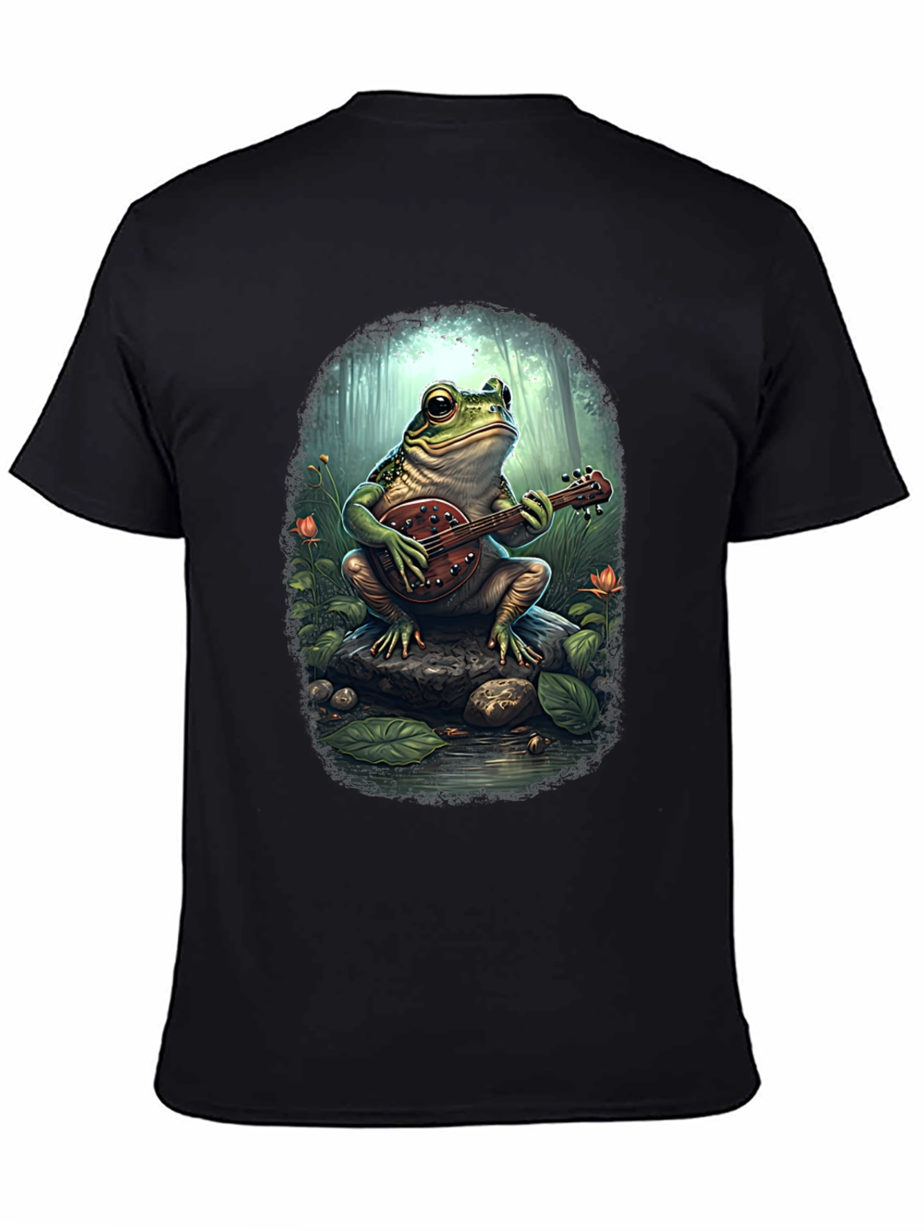 Black Frog Banjo T-Shirt - Musical Amphibian Tee view 4