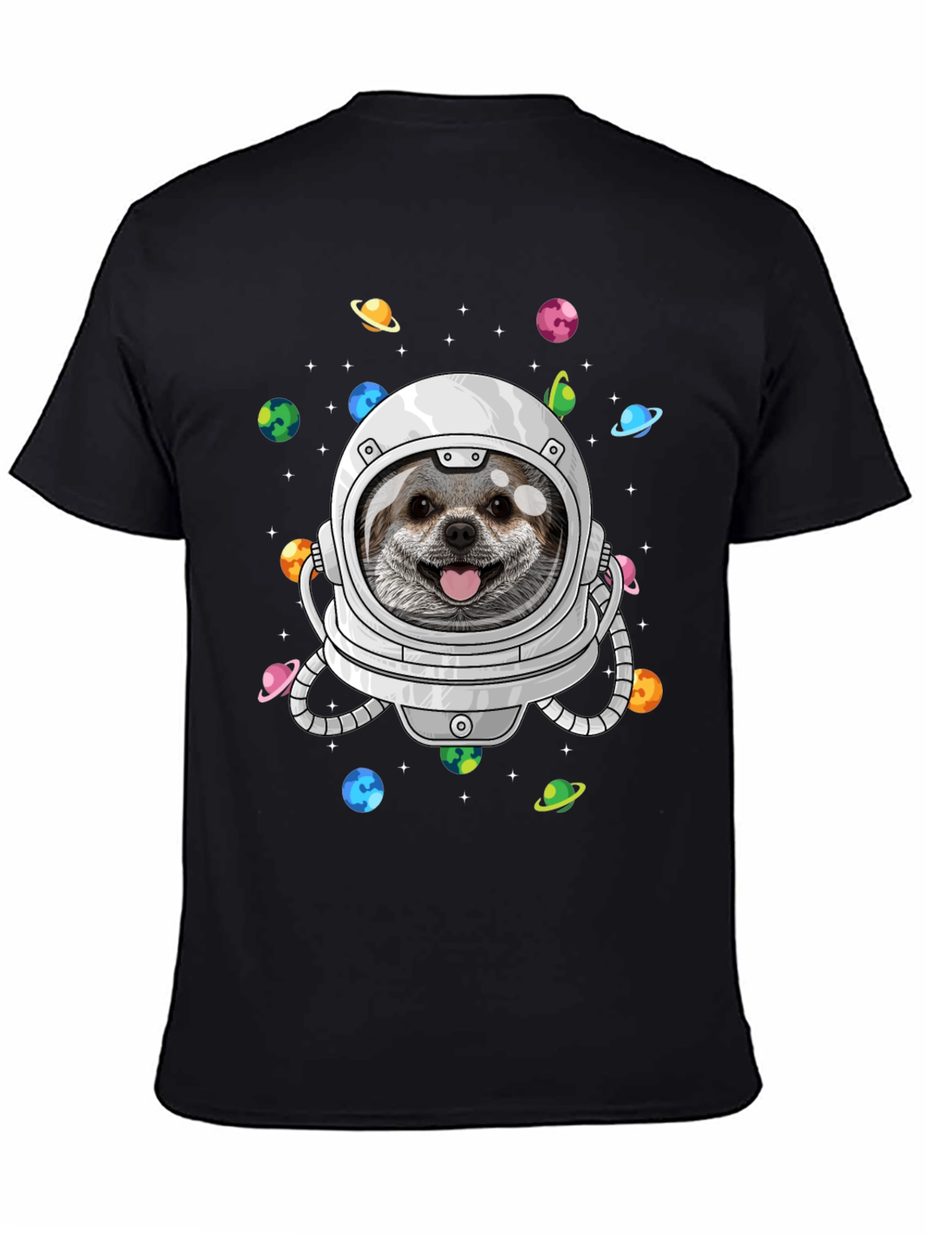 Black Dog Astronaut T-Shirt - Space Pup Tee view 4