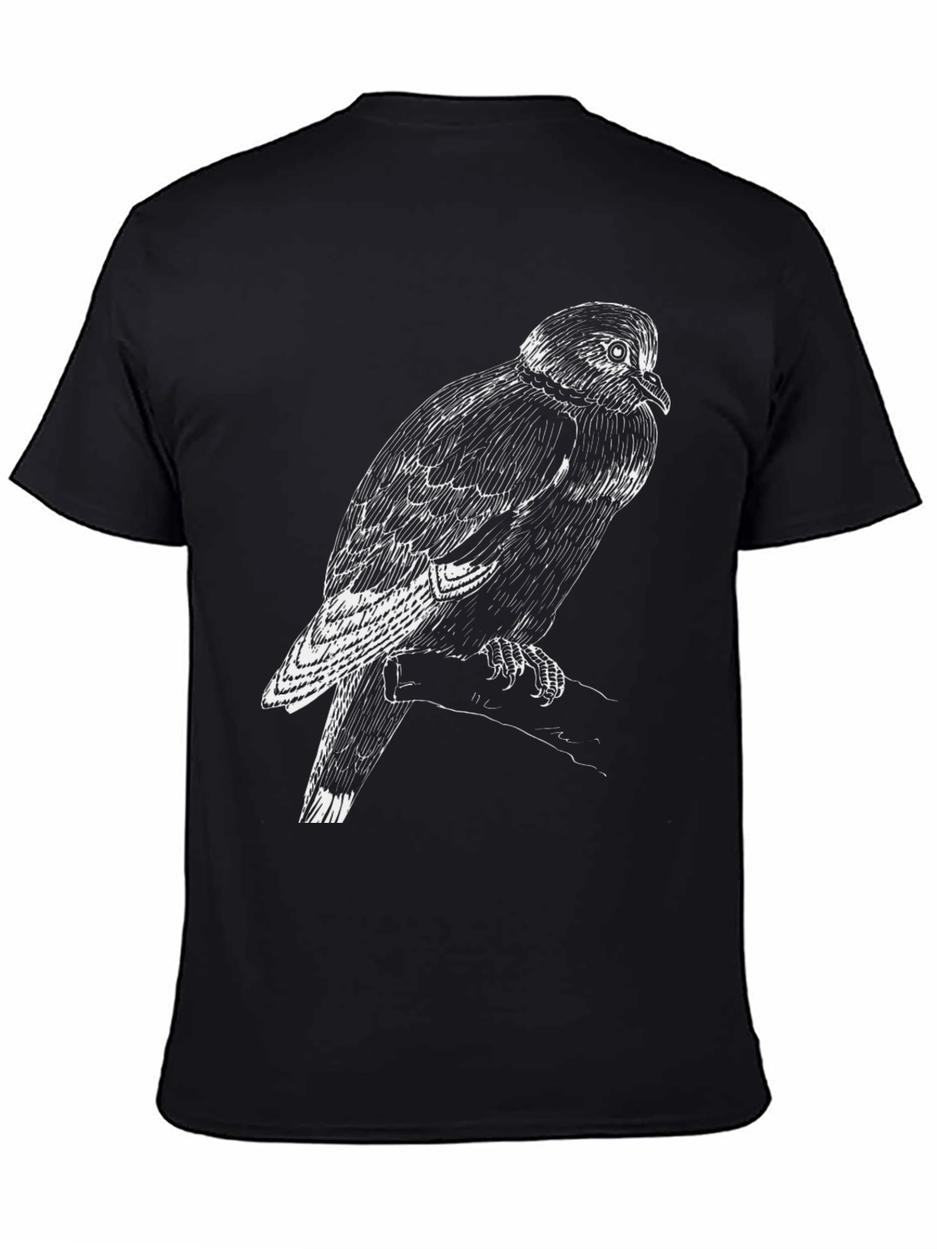 Black Black T-Shirt with Bird Graphic view 4