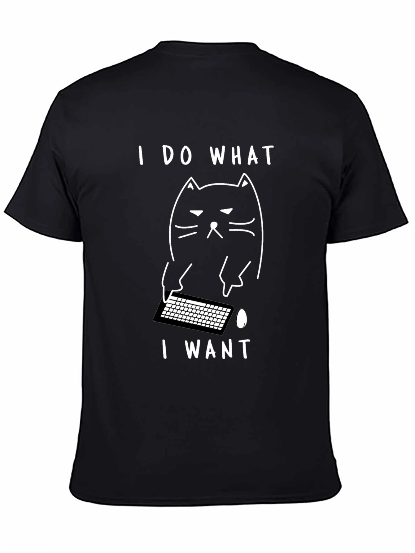 Black Funny Cat I Do What I Want Black T-Shirt view 4
