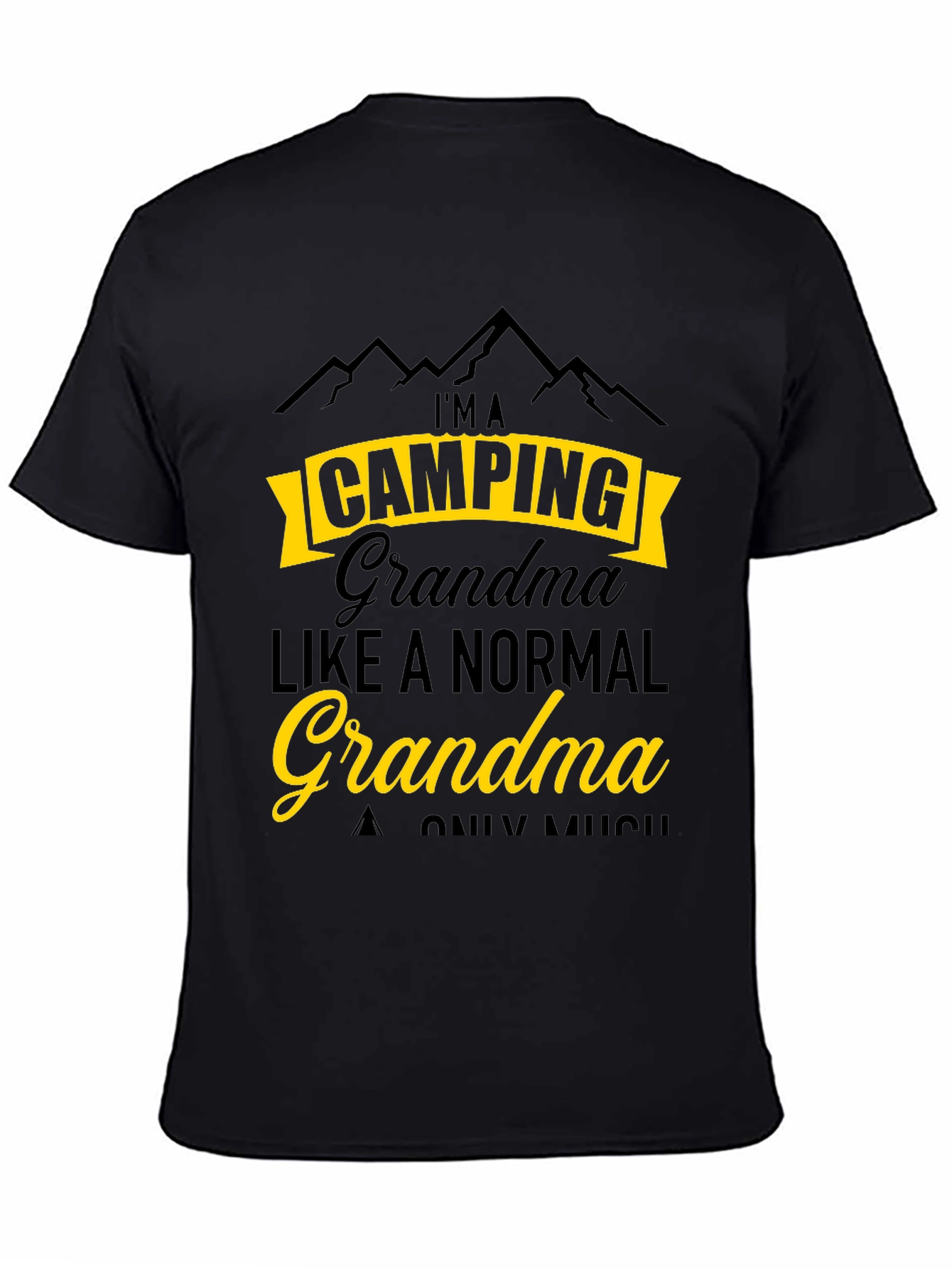 Black Camping Grandma T-Shirt - Funny Outdoor Tee view 4