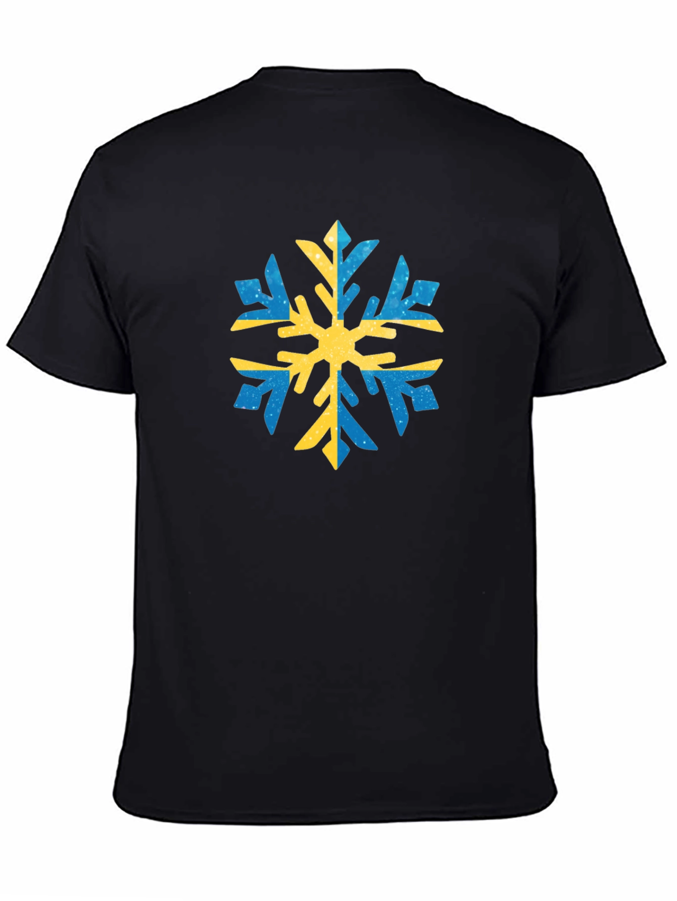 Black Swedish Snowflake Graphic Tee - Black Cotton view 4