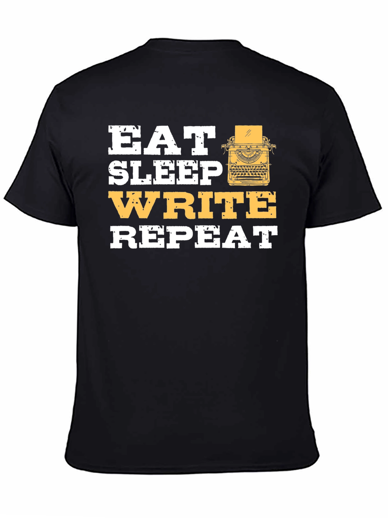 Black Eat Sleep Write Repeat T-Shirt - Writer's Gift view 4