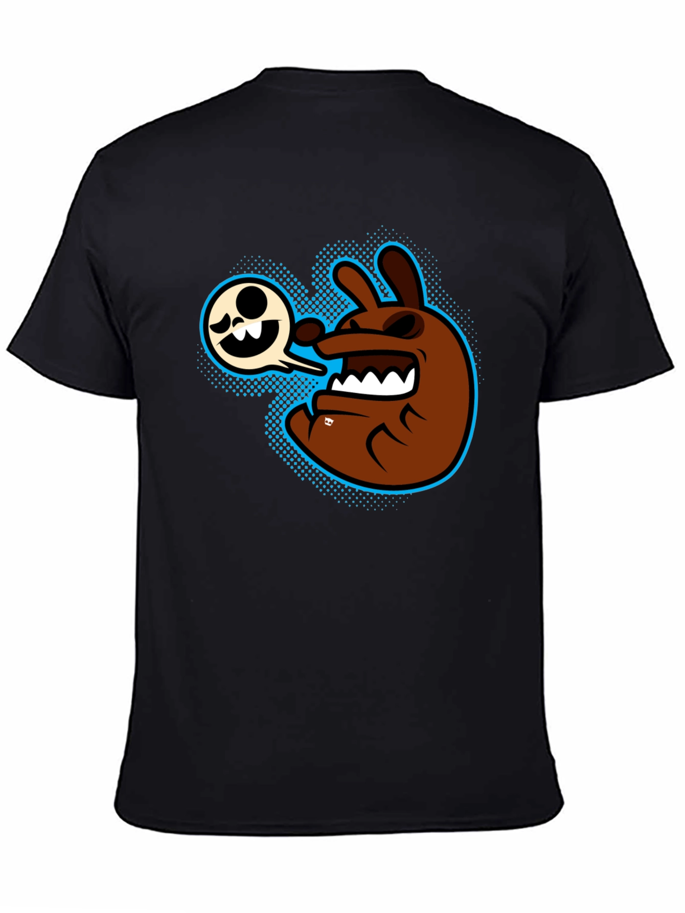 Black Cartoon Character Graphic T-Shirt - Men's Black Tee view 4