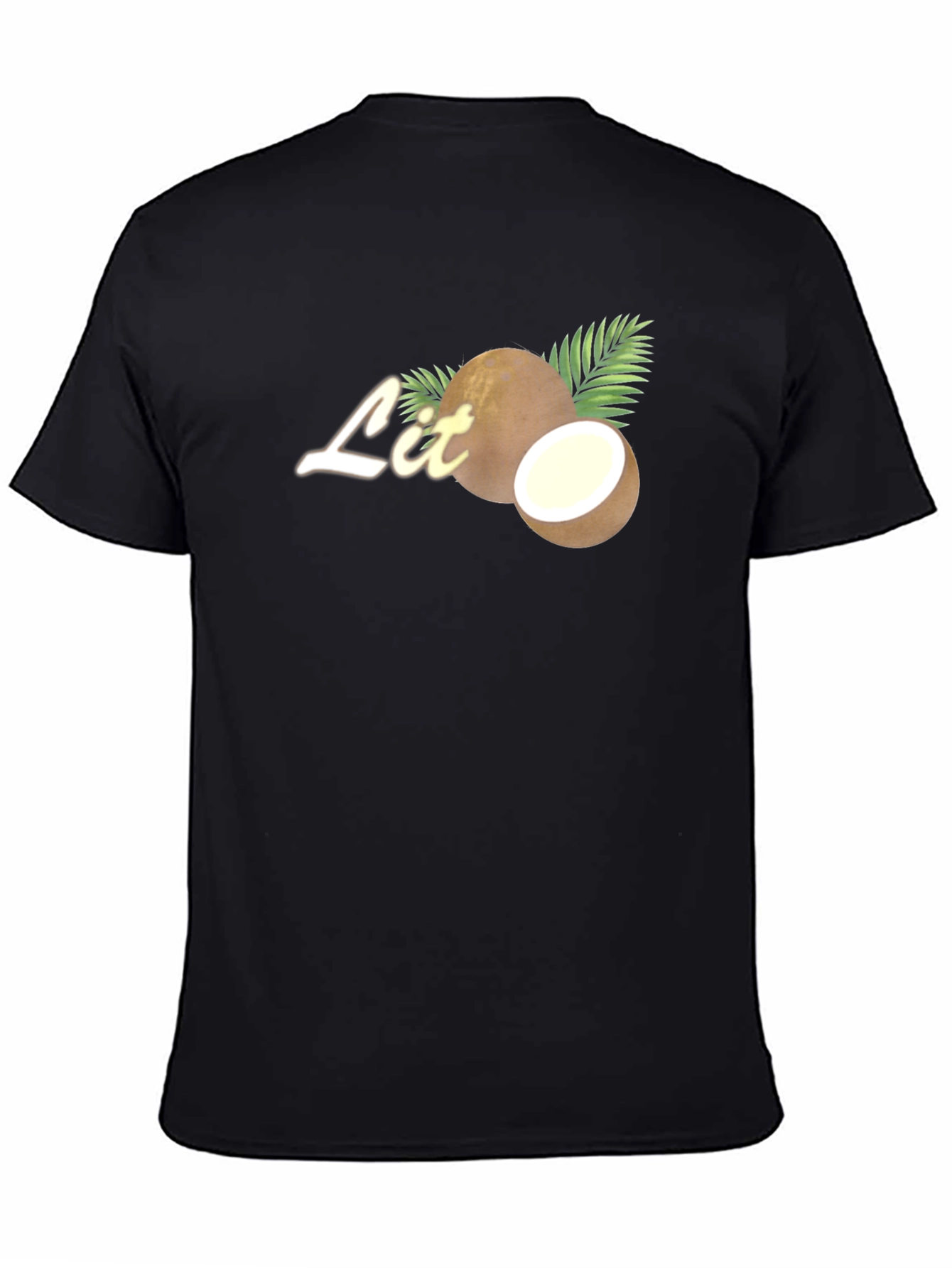 Black Coconut Lit Tee - Tropical Vibes T-Shirt view 4