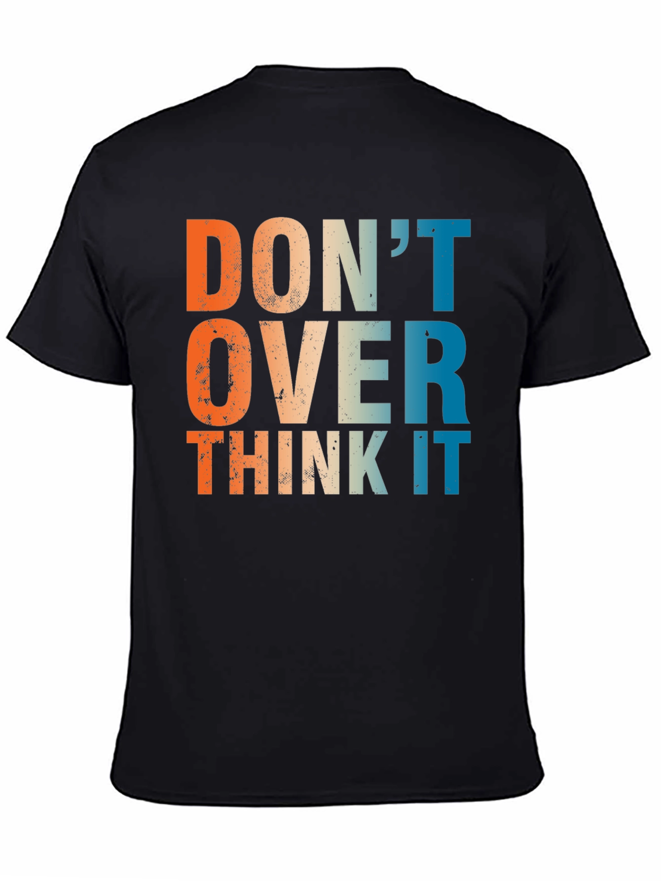 Black Don't Over Think It - Retro Graphic T-Shirt view 4