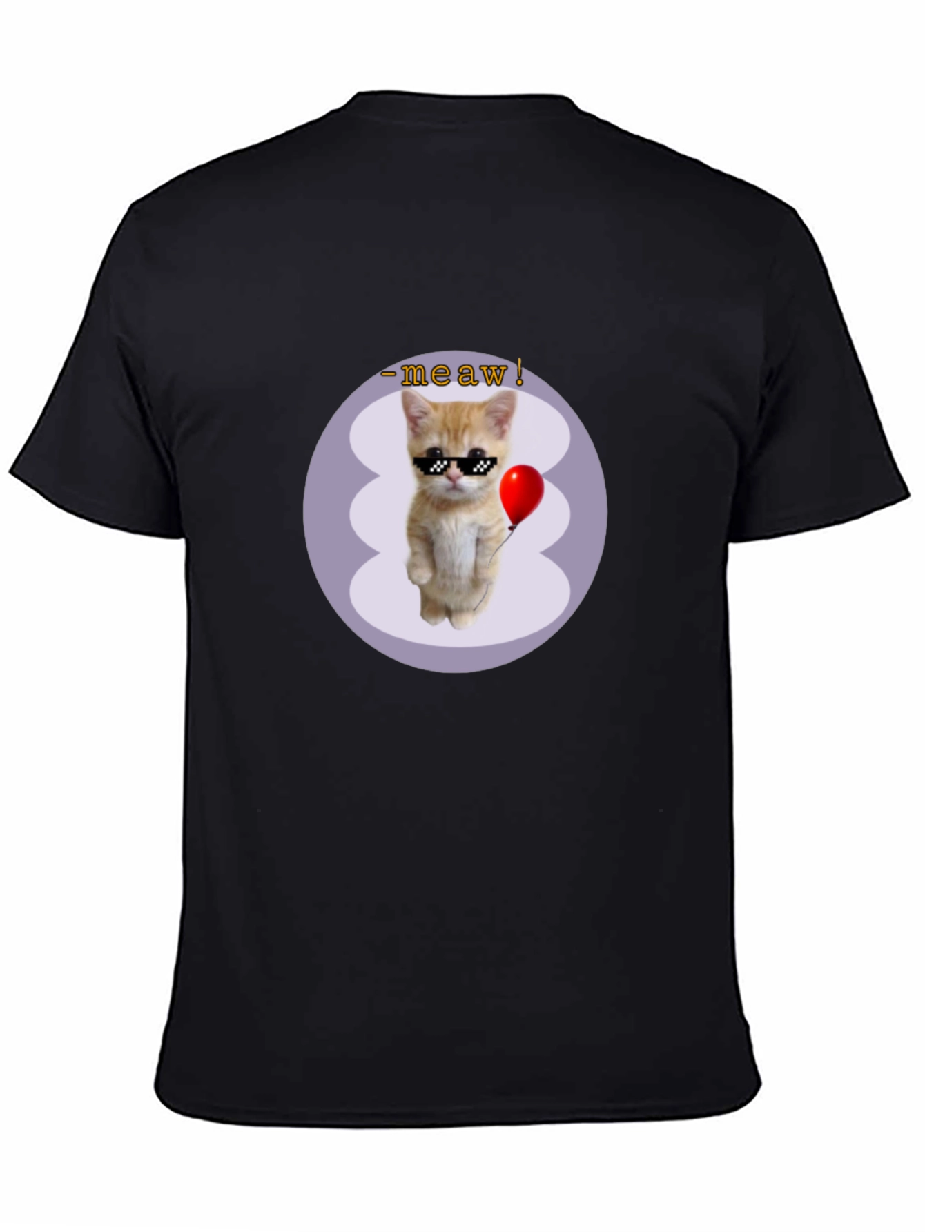 Black Cool Cat T-Shirt - Meaw! view 4
