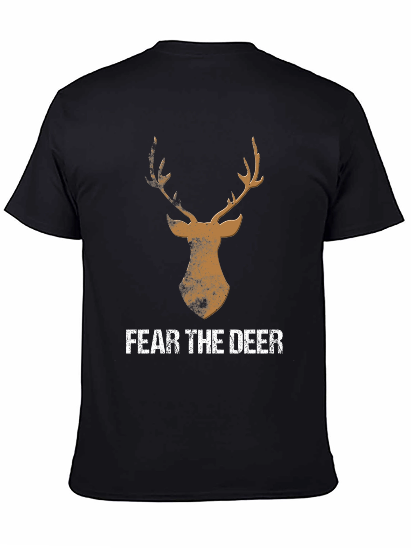 Black Fear the Deer Graphic Tee - Men's Black T-Shirt view 4