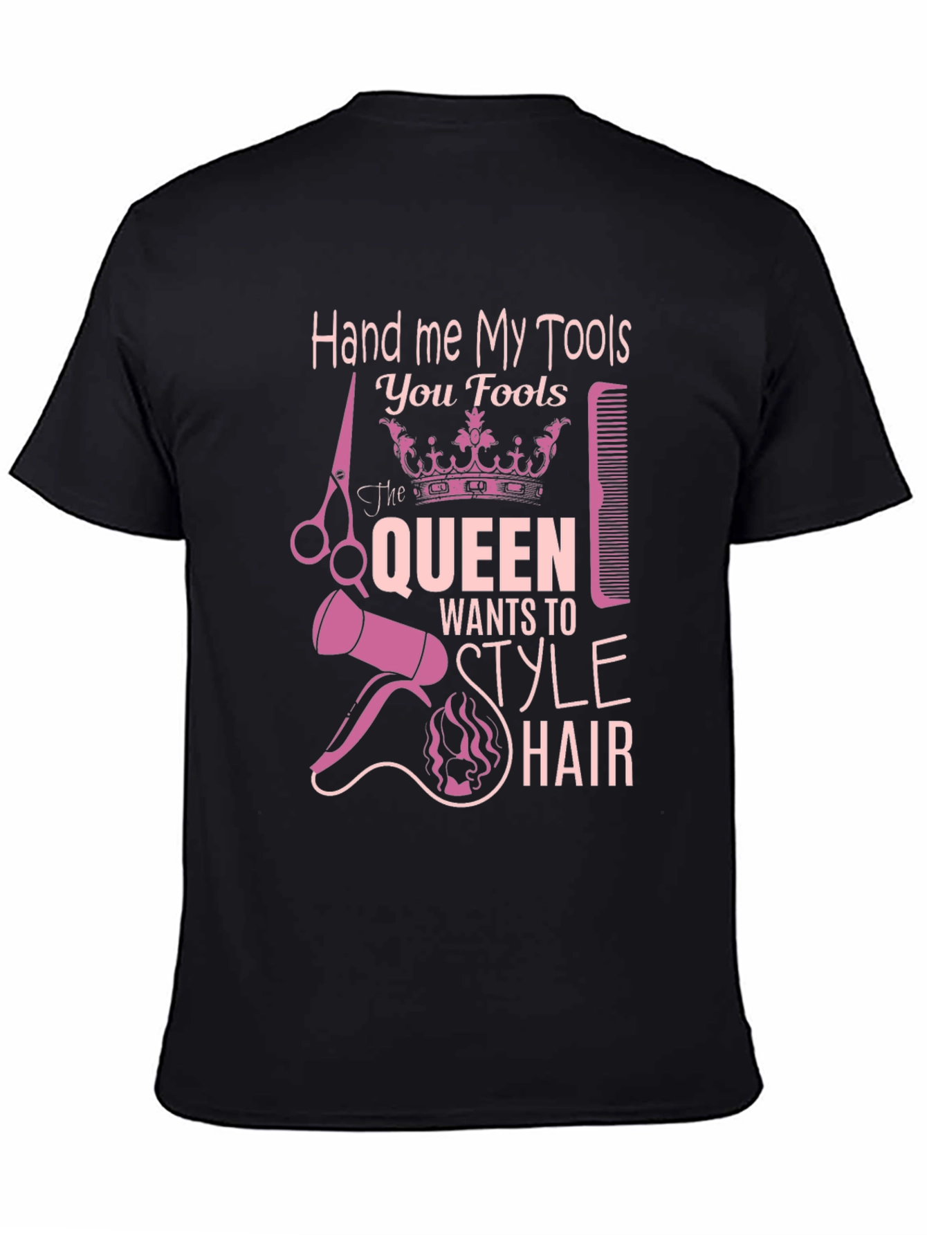 Black Queen Style Hairdresser T-Shirt view 4