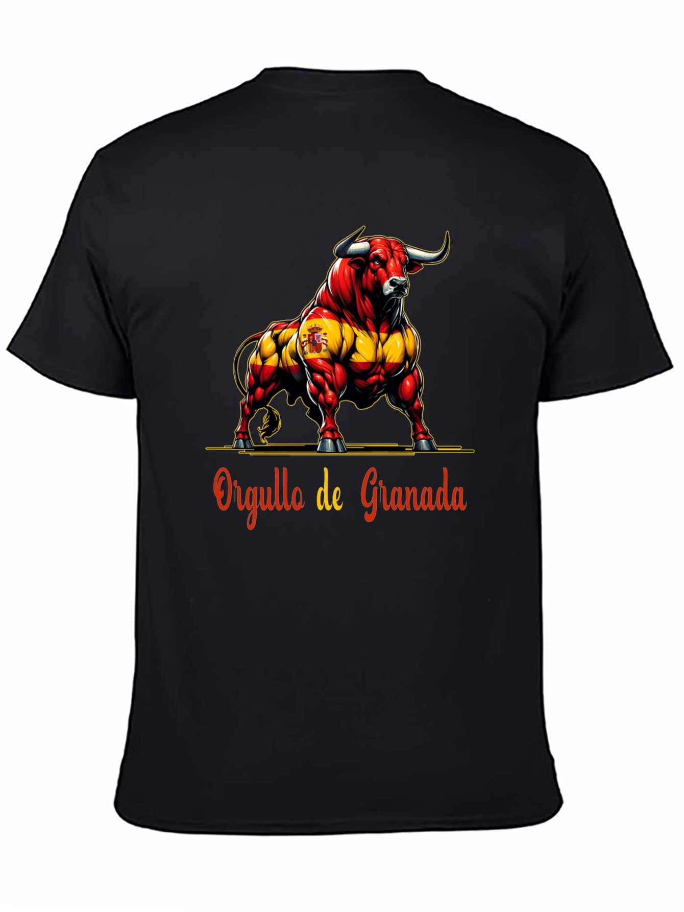 Black Granada Pride Bull Graphic Tee - Bold Spanish Style view 4