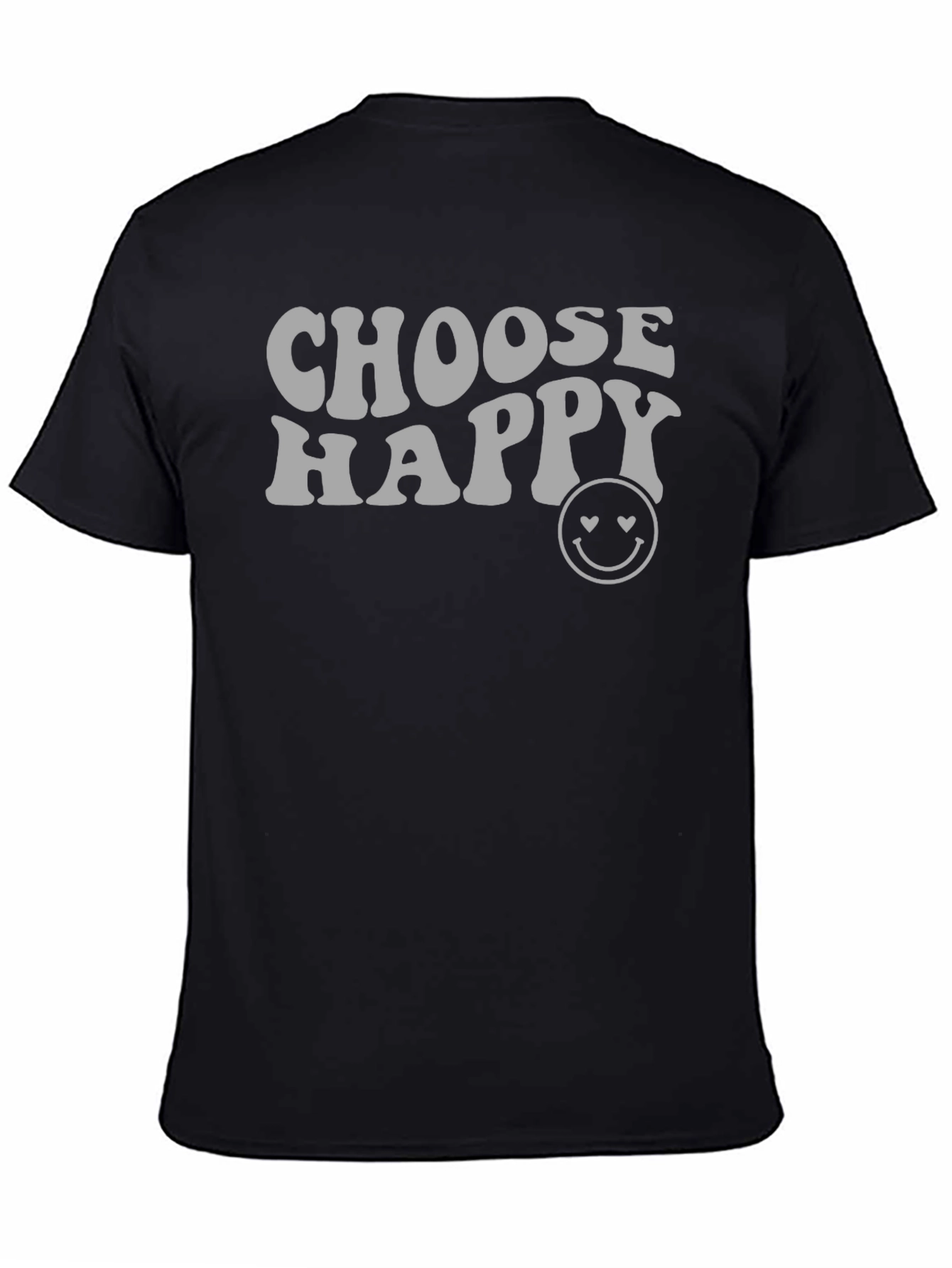 Black Choose Happy Graphic T-Shirt - Positive Vibes Tee view 4